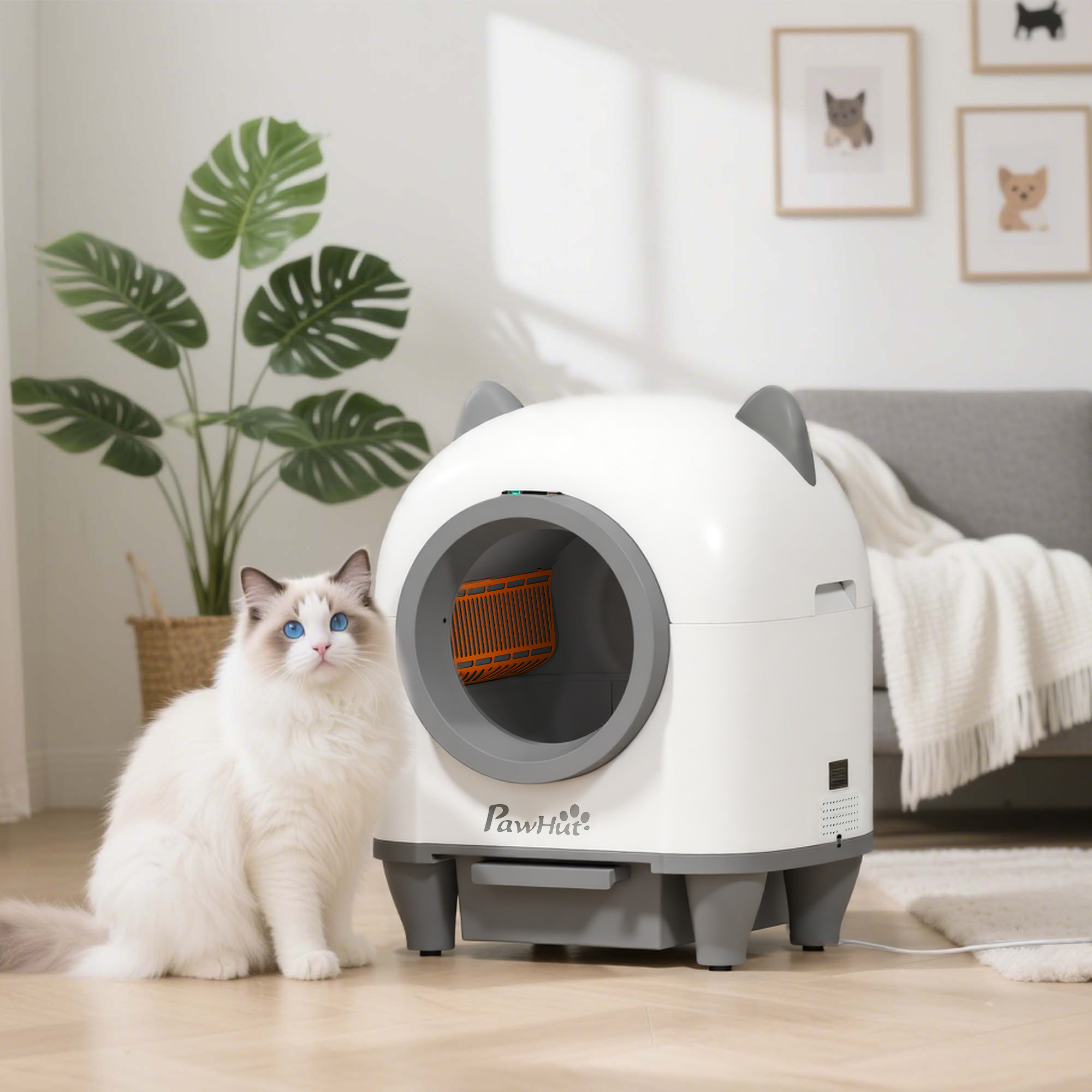 selbstreinigende Katzentoilette mit App-Steuerung 80 L Geruchsbeseitigung für mehrere Katzen