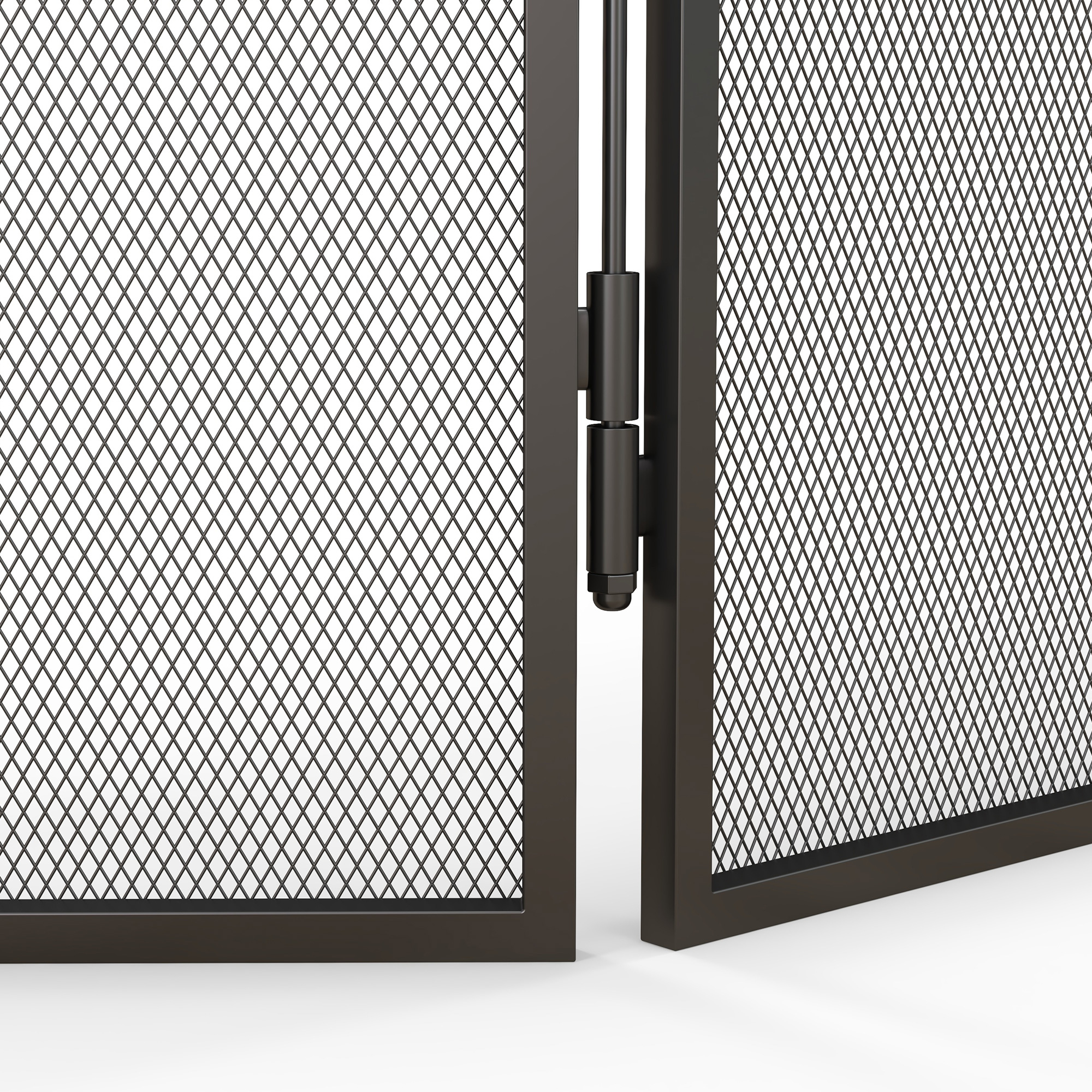 Funkenschutz für Kamine, klappbar, Metall, 96 x 1,3 x 56 cm, Schwarz