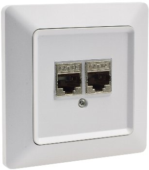 MILOS Netzwerk-Dose 2x CAT6 - inkl. Rahmen, UP, matt weiß MILOS Netzwerk-Dose 2x CAT6 - inkl. Rahmen, UP, matt weiß