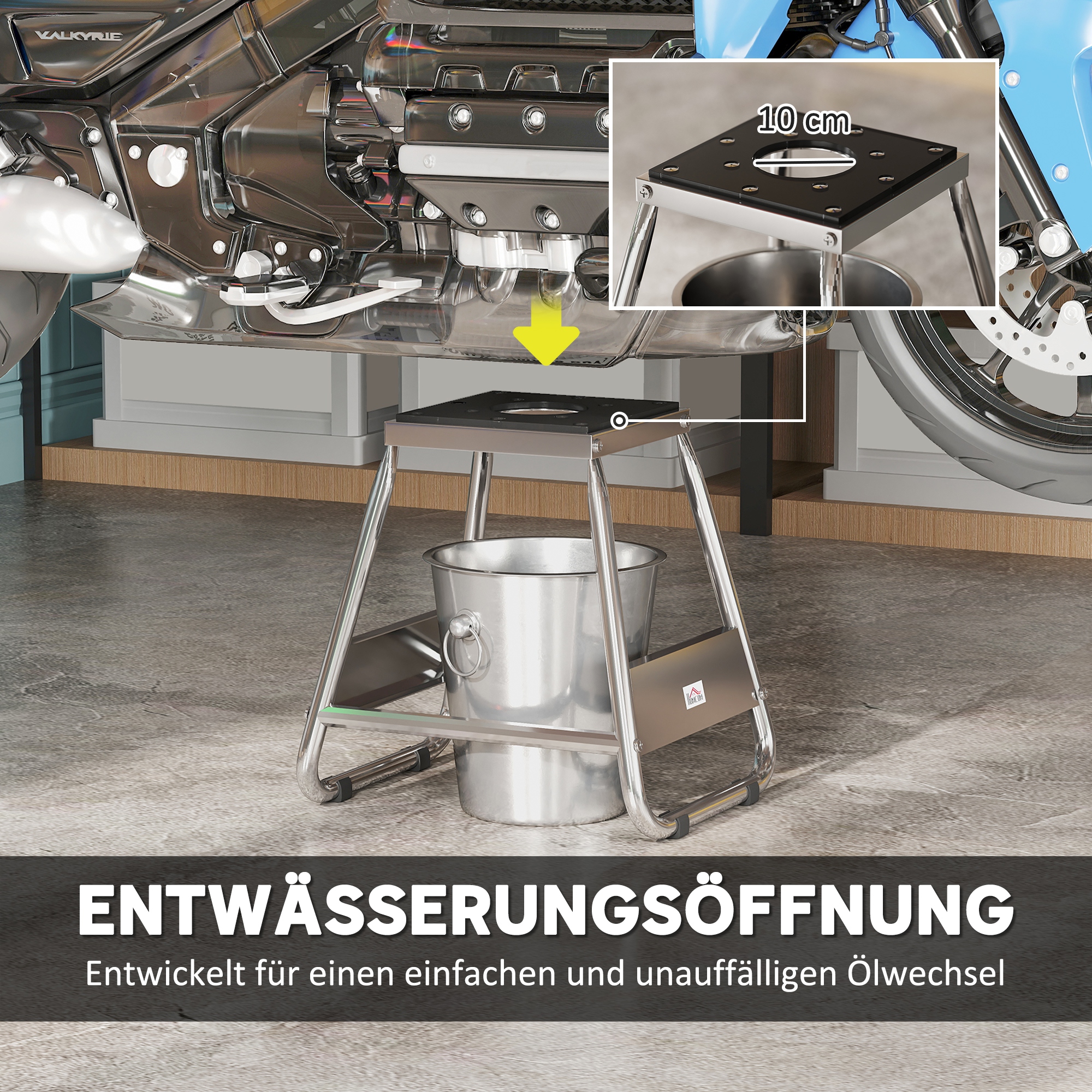 Motorrad Ständer, universal Motorrad Halterung bis 500kg belastbar, Motorradständer Stahl Grau