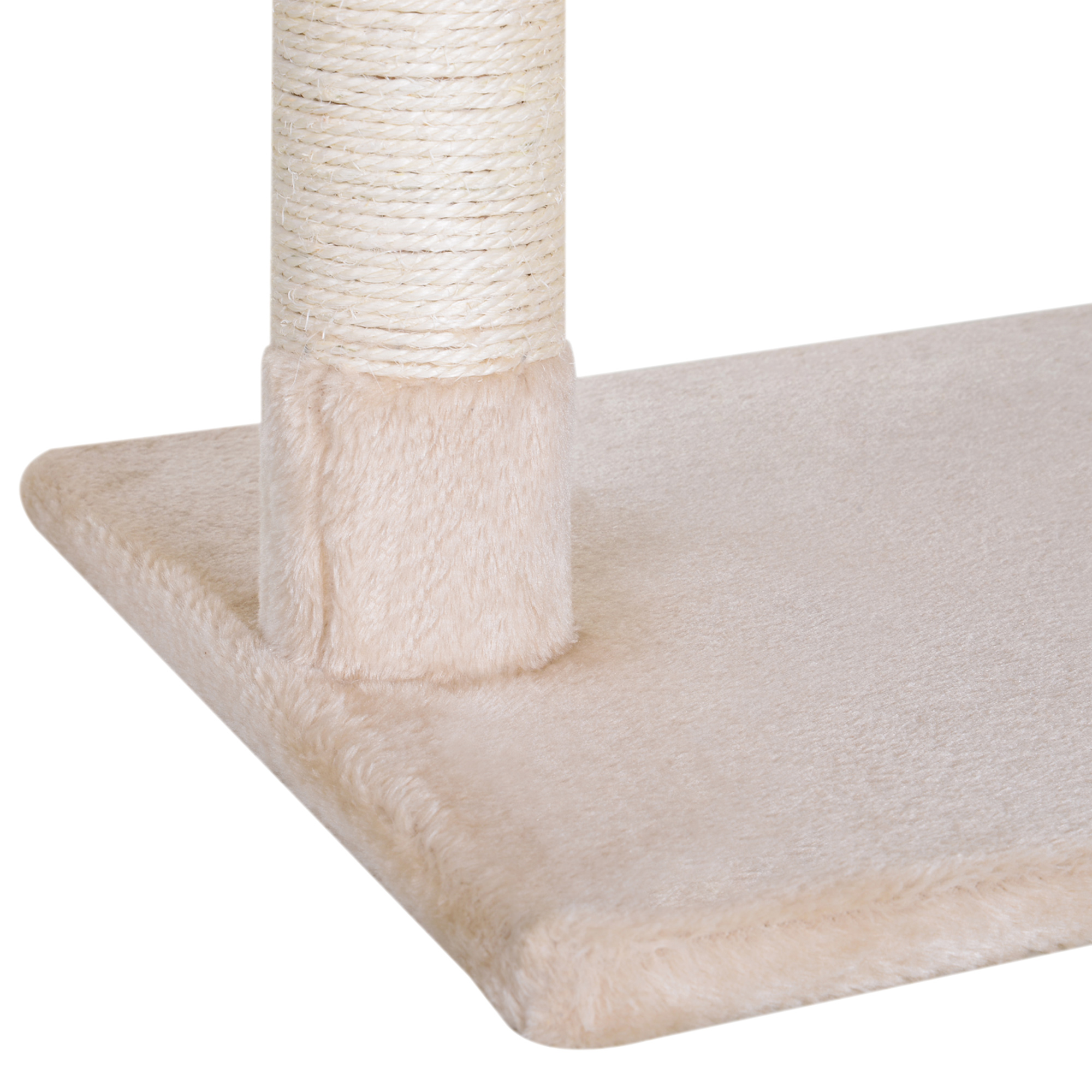 Kletterbaum Katzenbaum Kratzbaum mit Sisalsäule Plüsch-Hängematte Spanplatte Beige 50 x 36 x 70 cm