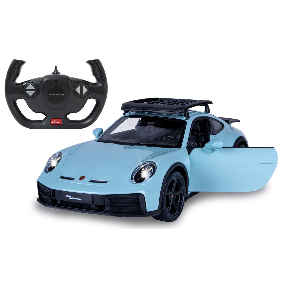 Porsche 911 Dakar 1:14 grün schattiert 2,4GHz Tür manuell