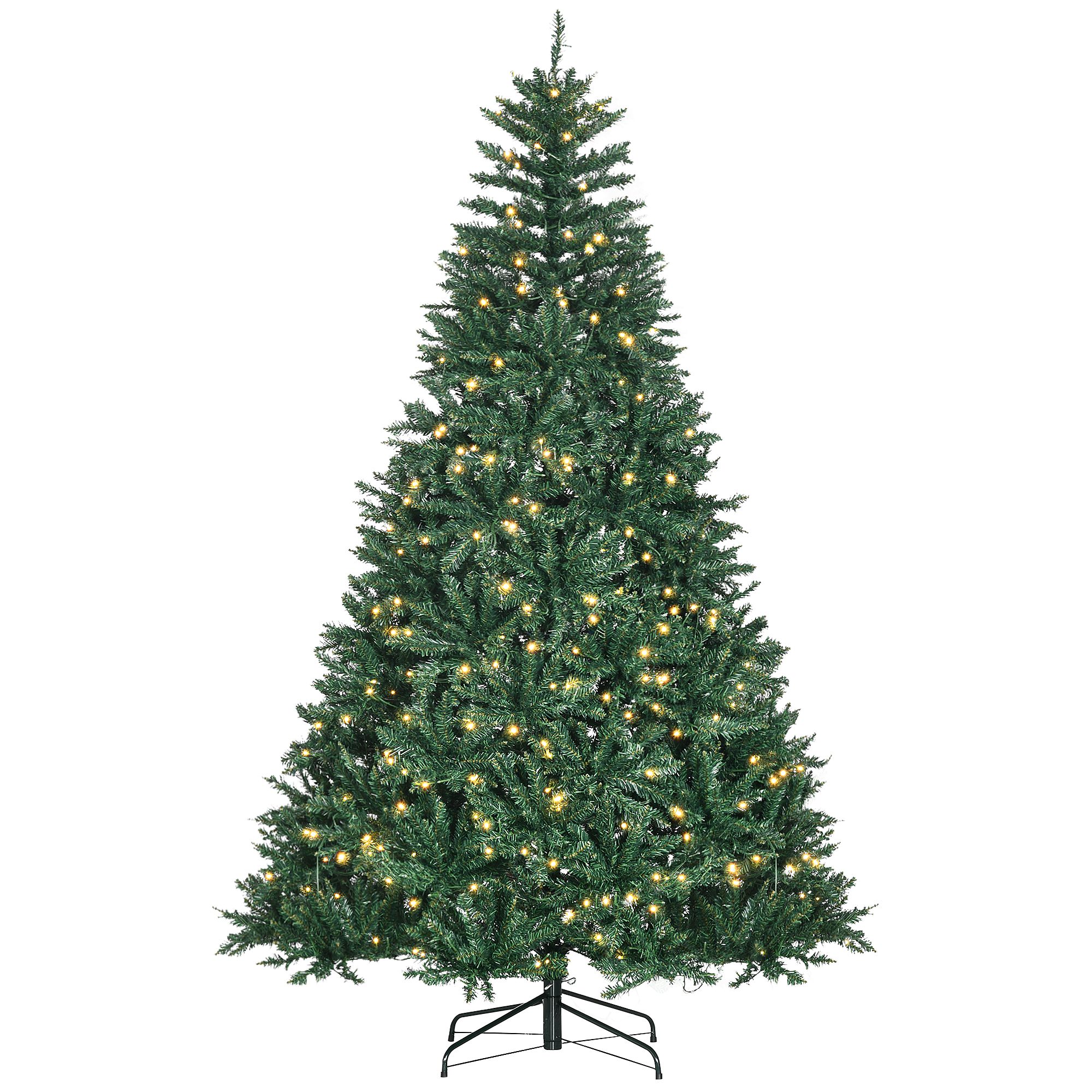 Weihnachtsbaum, 700 warmweiße LEDs, 2154 Zweige, flammhemmend, Kunststoff/Metall, 210 x 142 cm, Grün