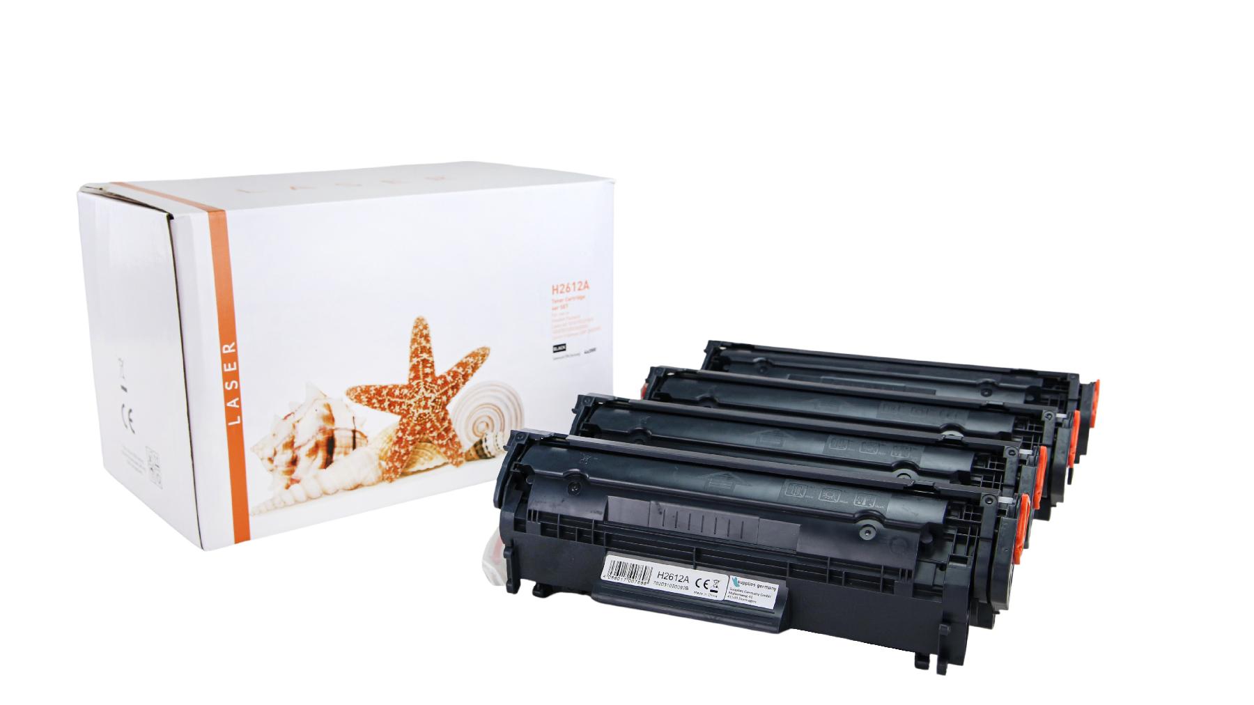 4er Set Q2612A alternativ Toner schwarz für HP / Q2612A / 703 / 4x2.000 Seiten 4er Set Q2612A alternativ Toner schwarz für HP / Q2612A / 703 / 4x2.000 Seiten