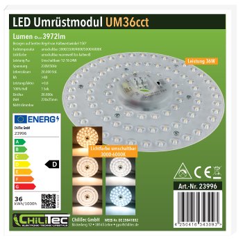 LED Umrüstmodul "UM36cct" für Leuchten / Ø 23cm, 36W, Magnethalter