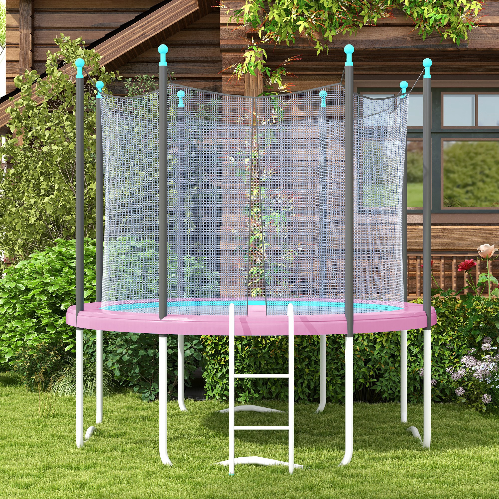 Ersatz-Randabdeckung für Trampoline, wasserfest, reißfest, Ø366 cm, Rosa