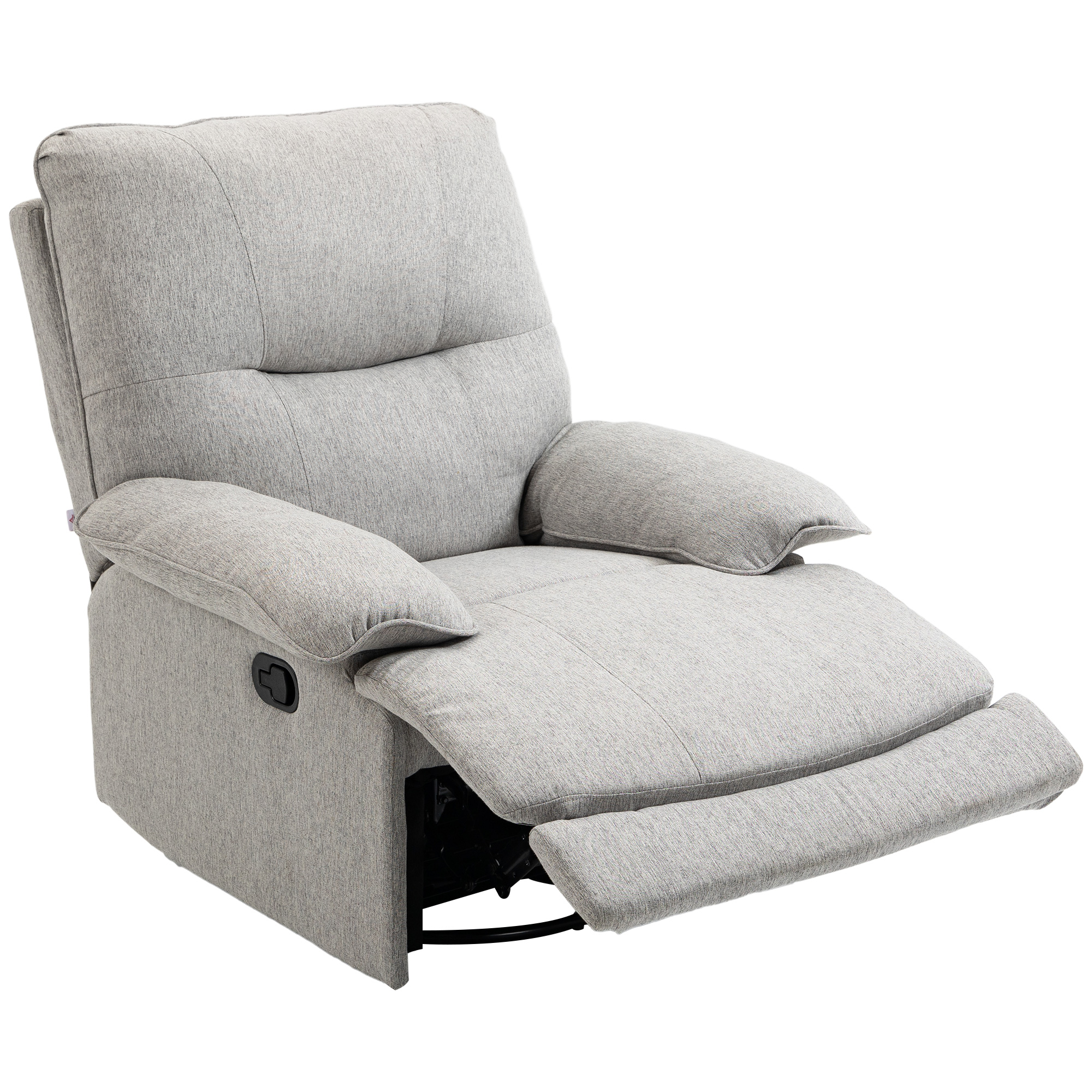 Relaxsessel mit Liegefunktion, Fußstütze, bis 160 kg, 89x98x101cm, Hellgrau