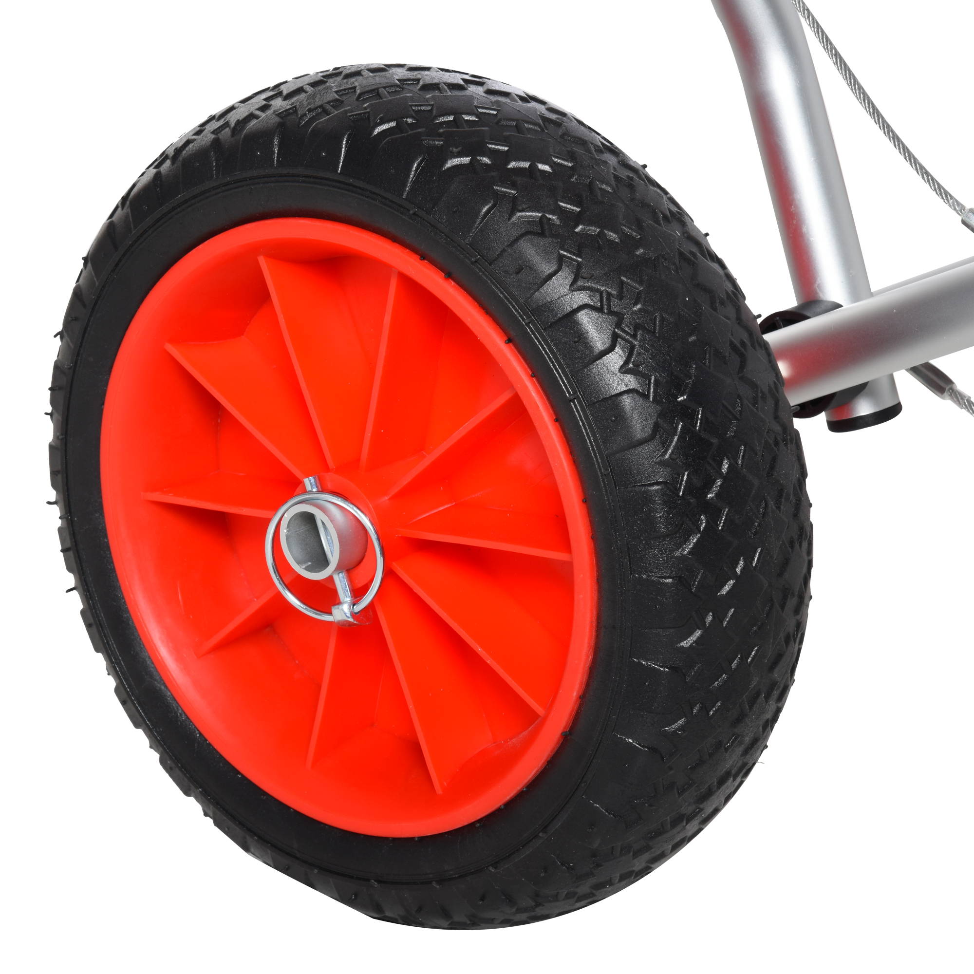 Kajakwagen Alu Bootswagen faltbare transportwagen Kunstleder-Reifen Silber 75 kg 75 x 43 x 46 cm
