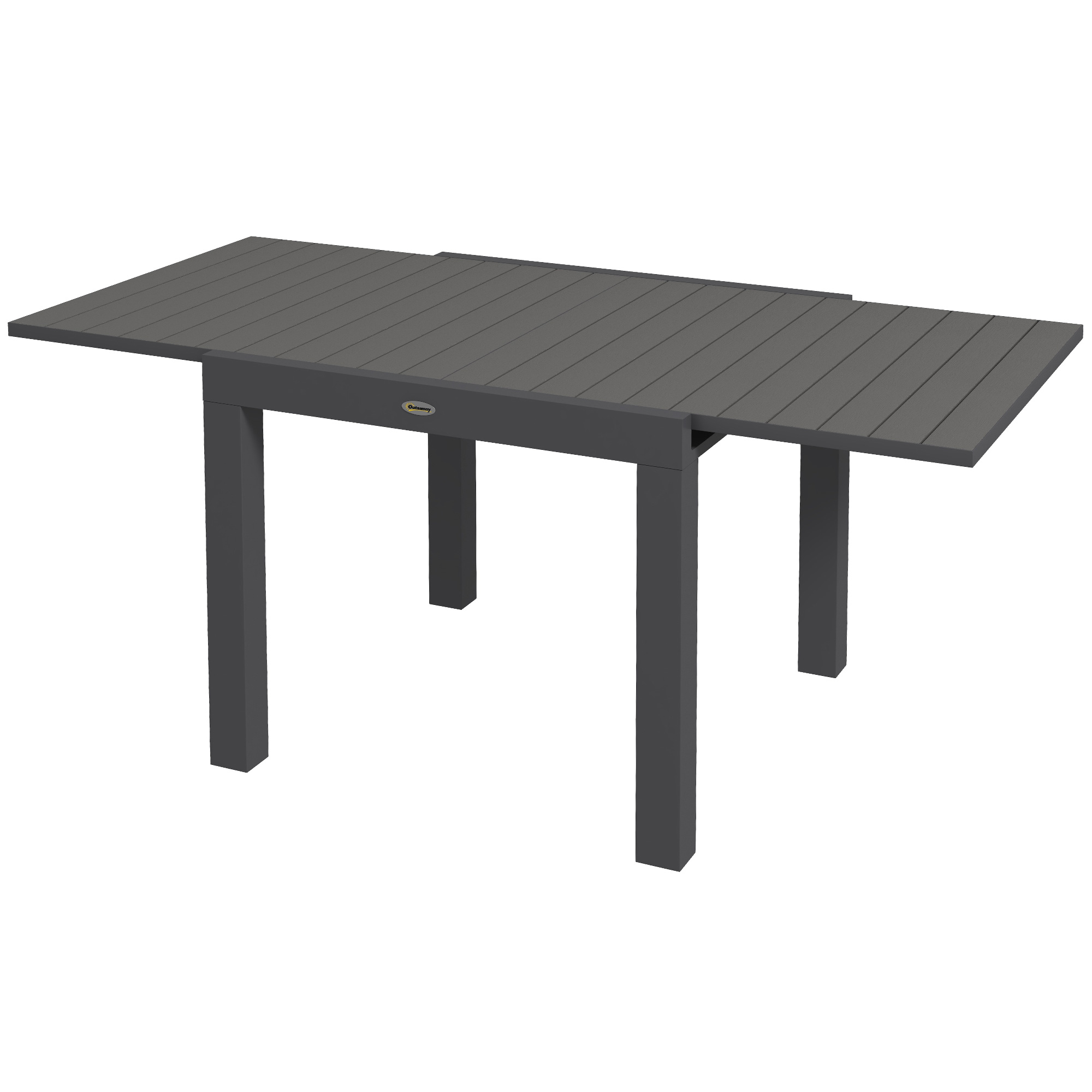 Gartentisch Outdoor-Tisch, wetterbeständig, 162 x 80 x 75 cm, Grau
