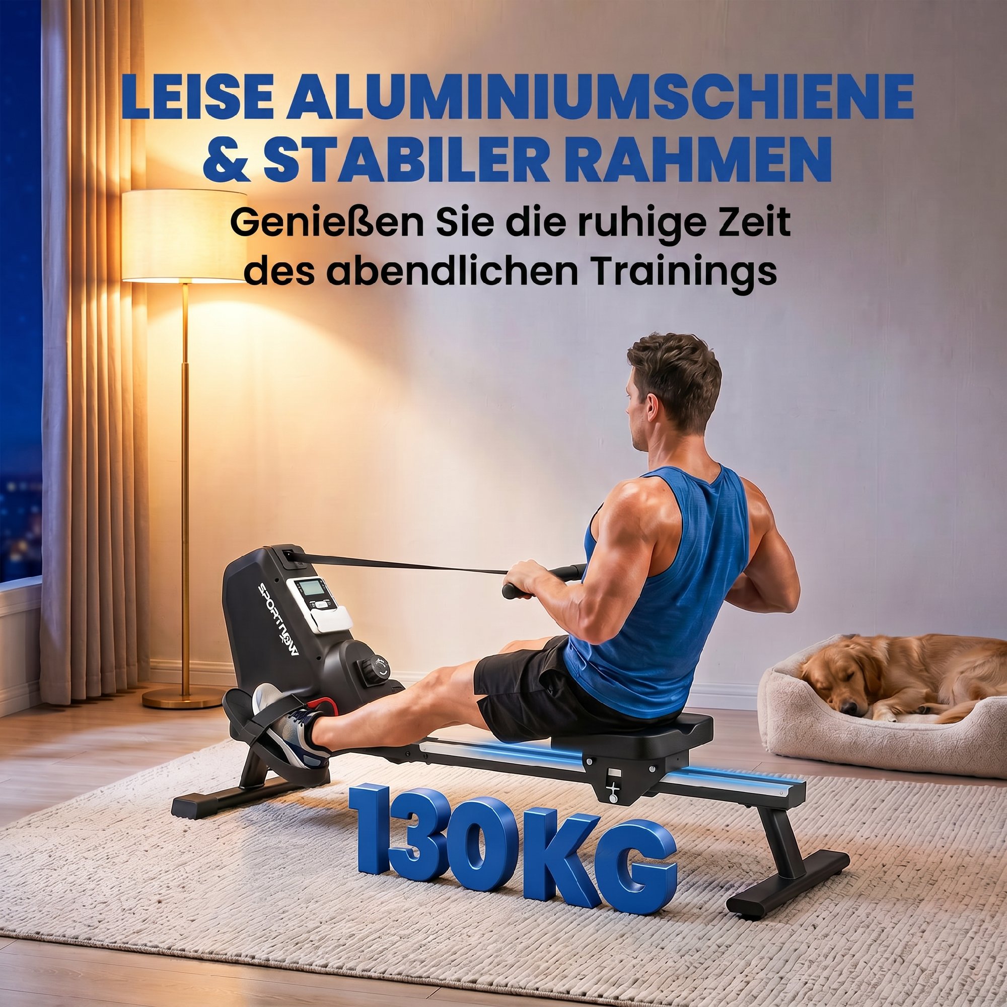 Rudergerät für Zuhause Leises Magnetisches Rudergeräte mit 16 Widerstandsstufen Exklusiver APP LCD-Display Handyhalter