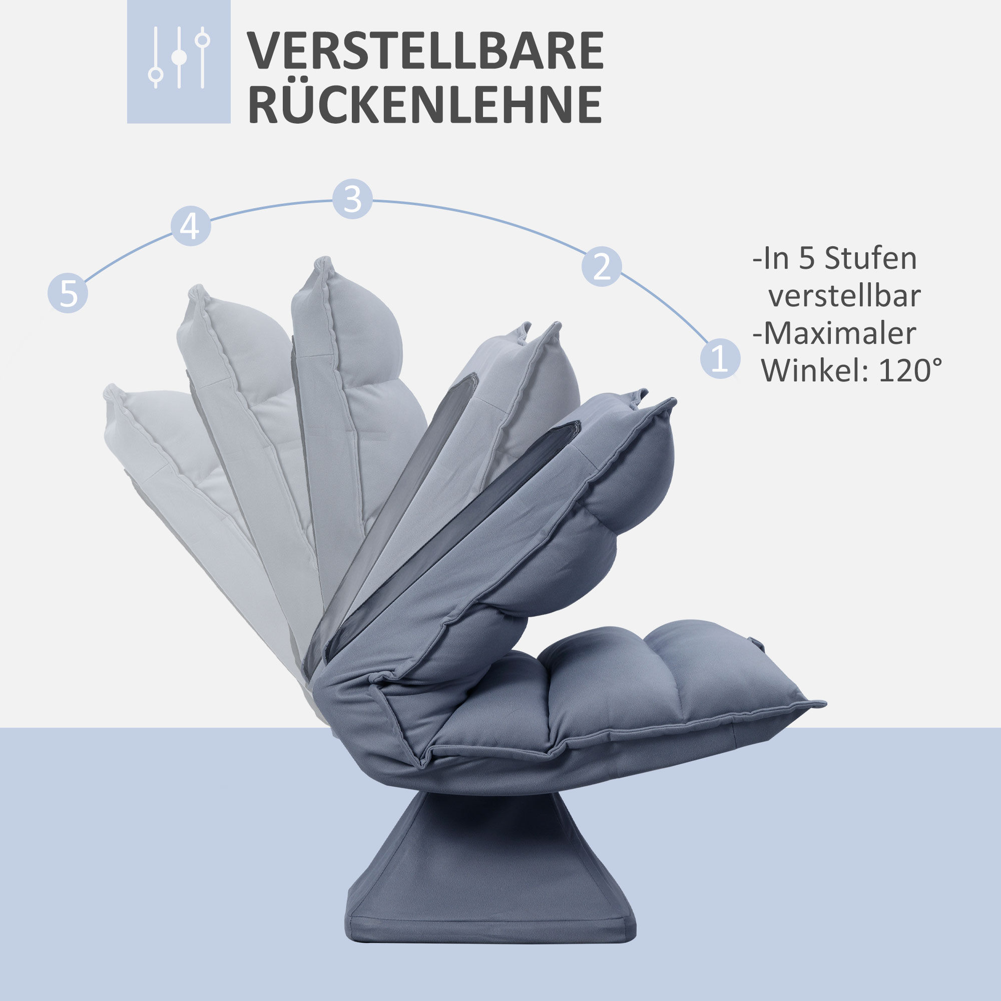 Sessel, drehbar, neigbare Rücklehne, Lederoptik, Stahlrahmen, grau, 62 x 70 x 95 cm