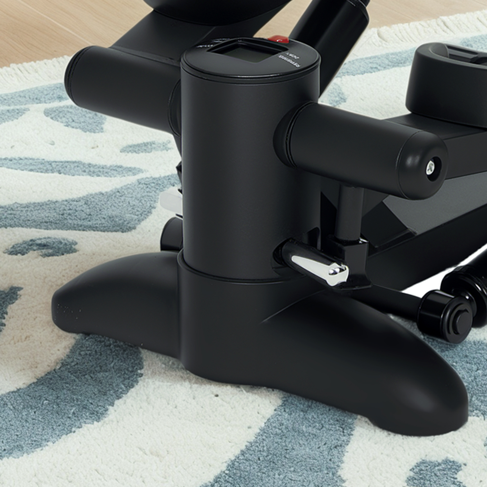 Mini-Stepper, Kompaktes Stepper-Gerät für Workout, Fitness-Stepper mit LCD-Monitor und rutschfesten Pedalen, Schwarz