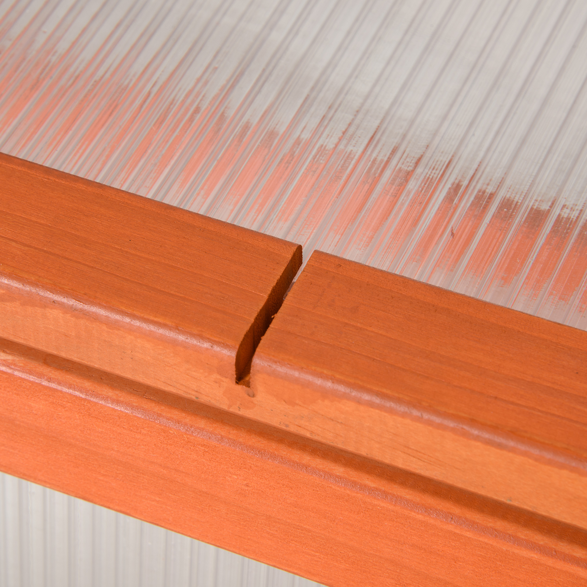 Frühbeet Holz und Polycarbonat Treibhaus 90 x 46 x 40 cm Gewächshaus mit Abdeckung wetterfest Frühbeetkasten für Garten Pflanzenbeet Orange