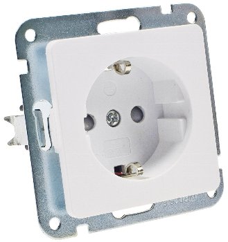 MILOS Schutzkontakt-Steckdose, weiß matt - 250V~/ 16A, OHNE Rahmen, Klemmanschluss MILOS Schutzkontakt-Steckdose, weiß matt - 250V~/ 16A, OHNE Rahmen, Klemmanschluss