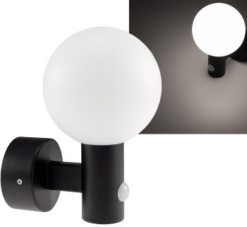 LED Wandleuchte "LAMU" mit PIR-Sensor - IP65, 15W, schwarz, 4000k / neutralweiß LED Wandleuchte "LAMU" mit PIR-Sensor - IP65, 15W, schwarz, 4000k / neutralweiß