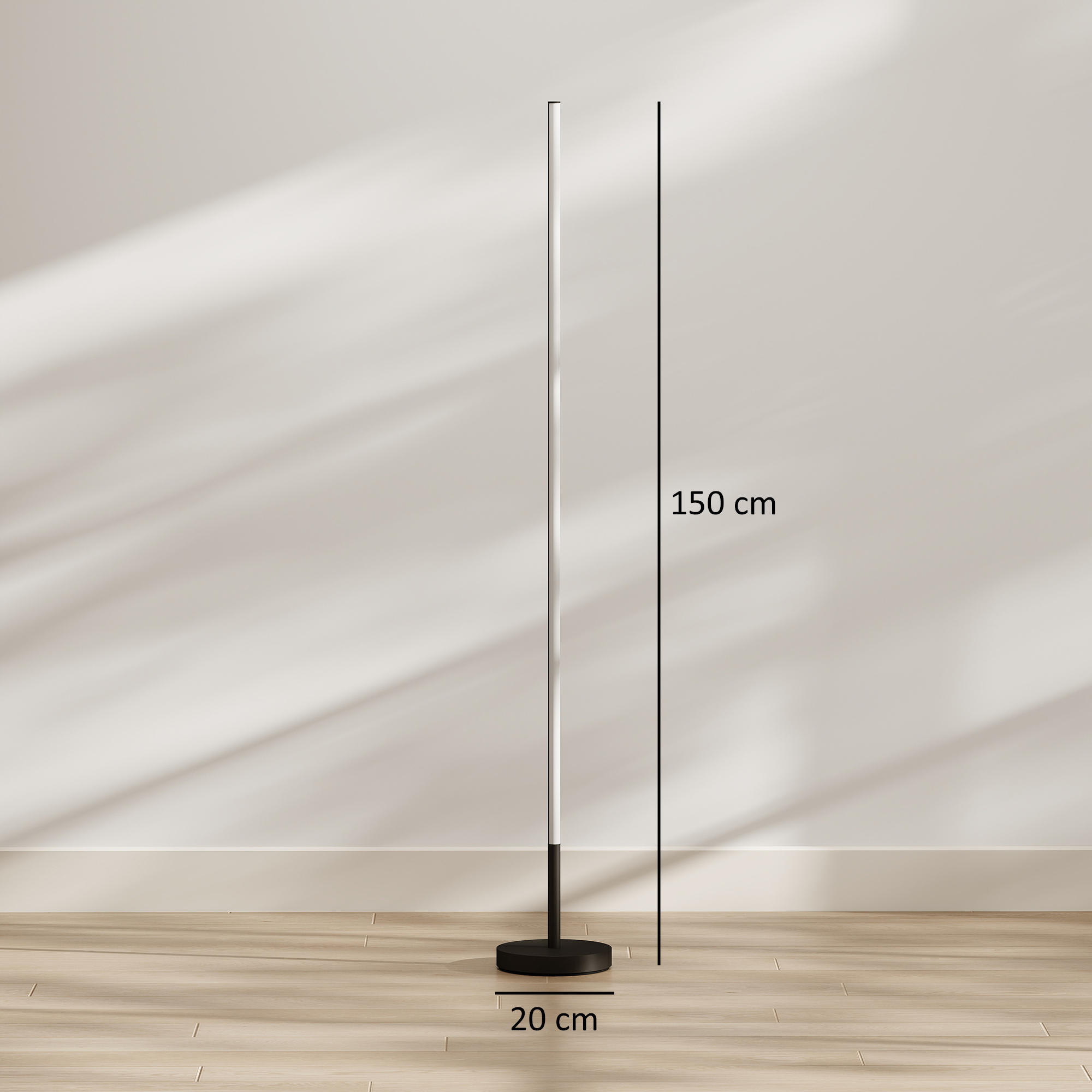 LED-Ecklampe, moderne Stehlampe, 1450 lm, 3 Helligkeitsstufen, Fußschalter, 3000 K, Wohn-/Schlafzimmer, Schwarz