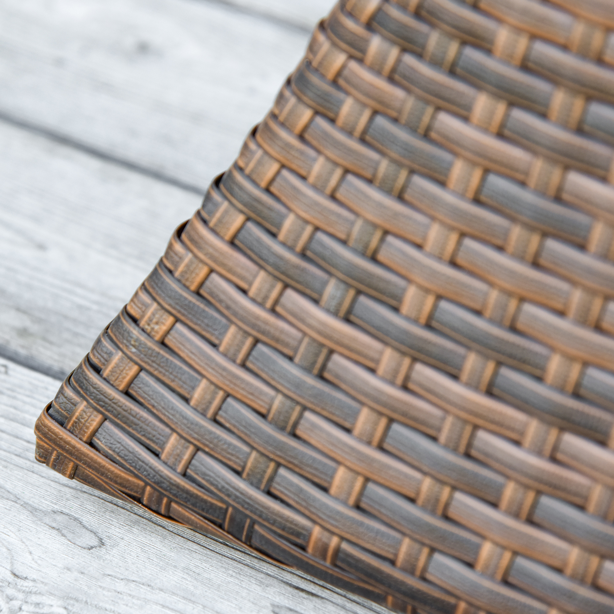 Gartentisch Beistelltisch Sonnenschirmständer Gartenmöbel Terrasse Polyrattan Braun 54 x 54 x 55 cm