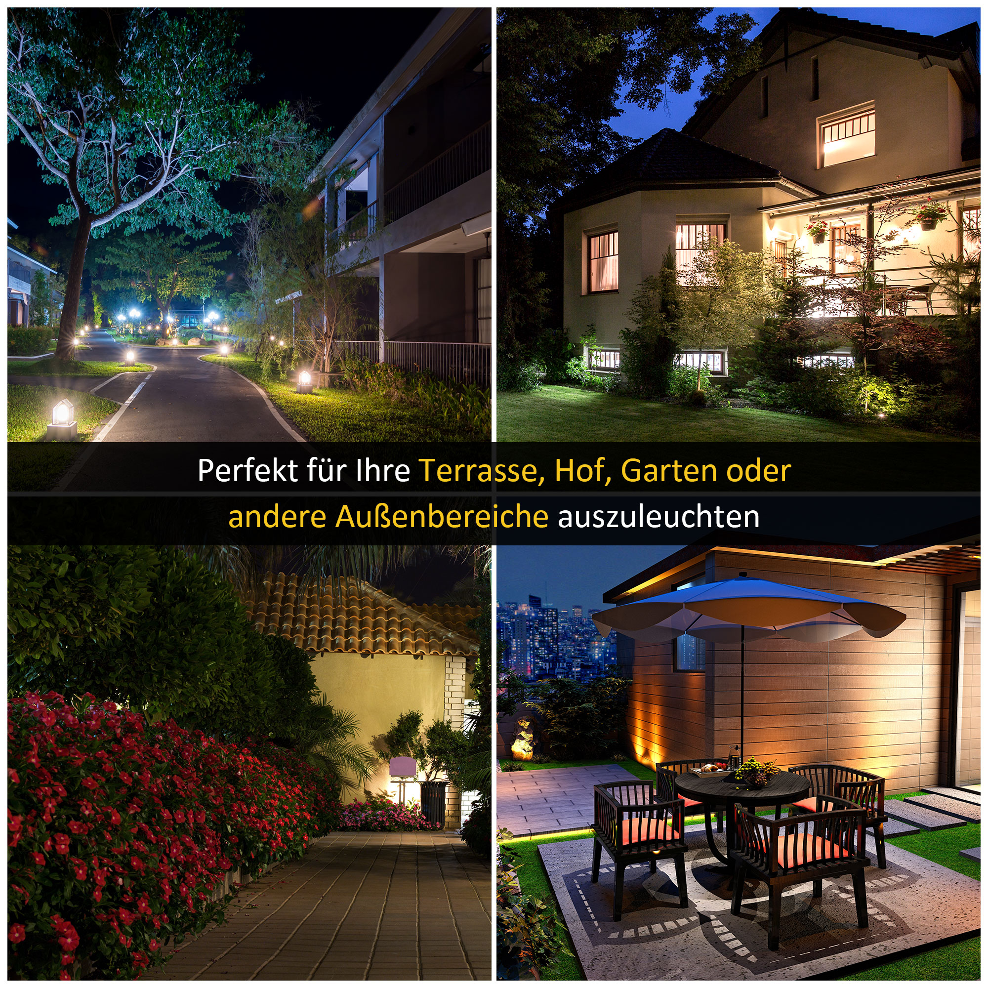 Solar Gartenlaterne Laterne Gartenleuchte Wegleuchte mit 19 LED 130 Lumen 3000K Aluminium gehärtetes Glas Schwarz 22 x 22 x 194 cm