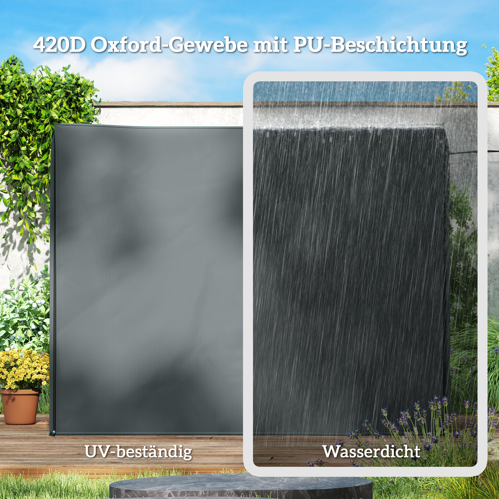 Hollywoodschaukel Abdeckung 3 Sitzer Wasserdicht Schutzhülle für Gartenschaukel Oxford Gewebe 220 x 125 x 172 cm, Grau