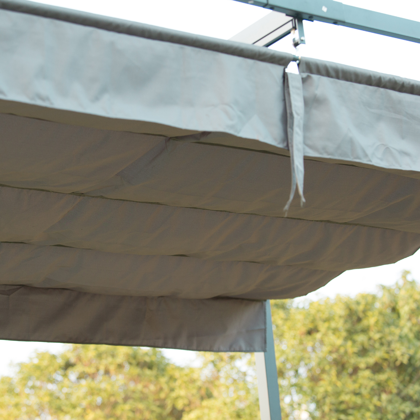 Pergola 3x2m Garten Pavillon, Terrassendachung aus Metall, Gartenpavillon mit verstellbares Dach, Freistehend, Sonnenschutz für Terrasse und Garten, Grau