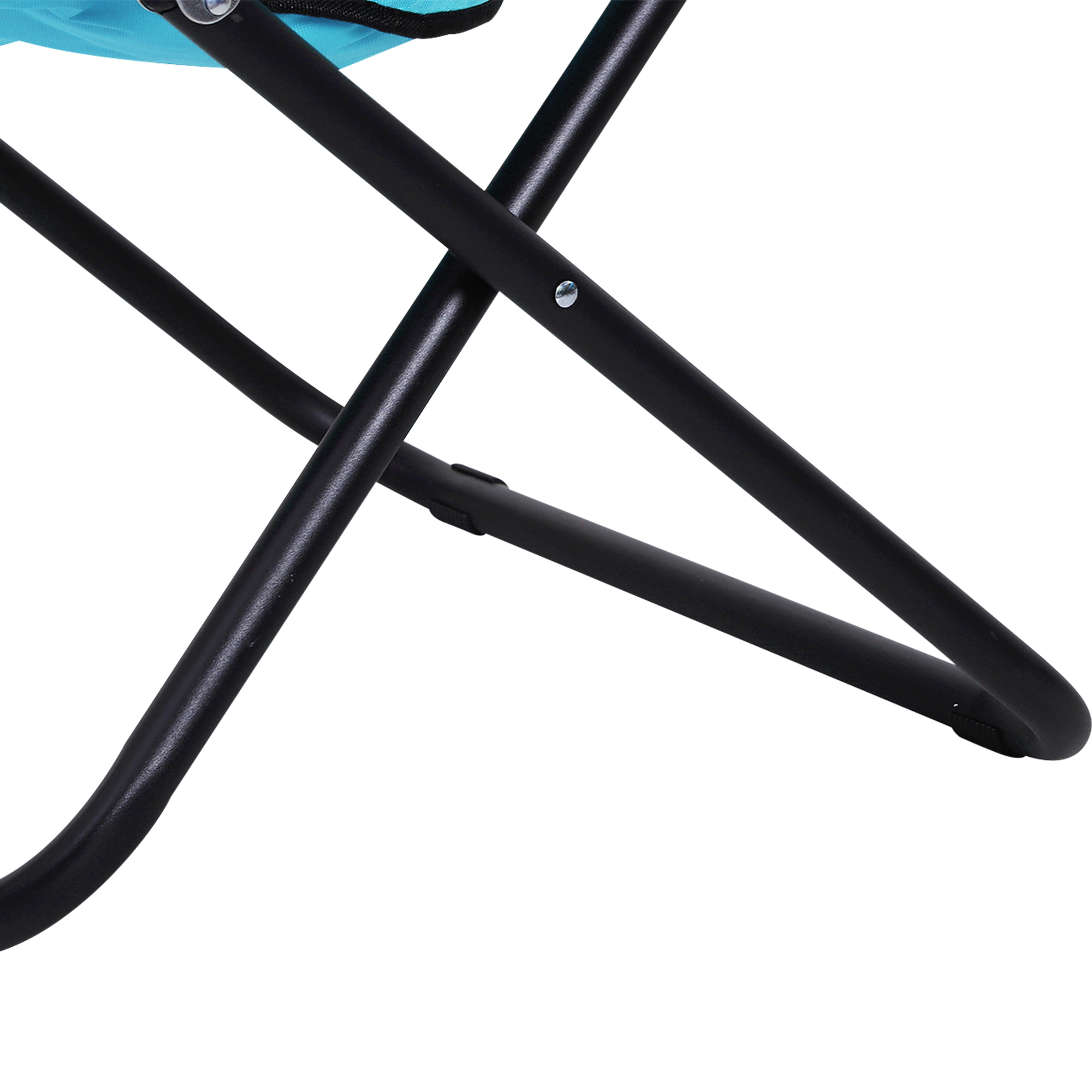 Campingstuhl Faltbar Campingsessel mit Lehne, Klappstuhl bis 120kg, gepolstert Moonchair Extra Breit, Faltsessel Outdoor Stuhl für Garten, Balkon, Camping, Blau
