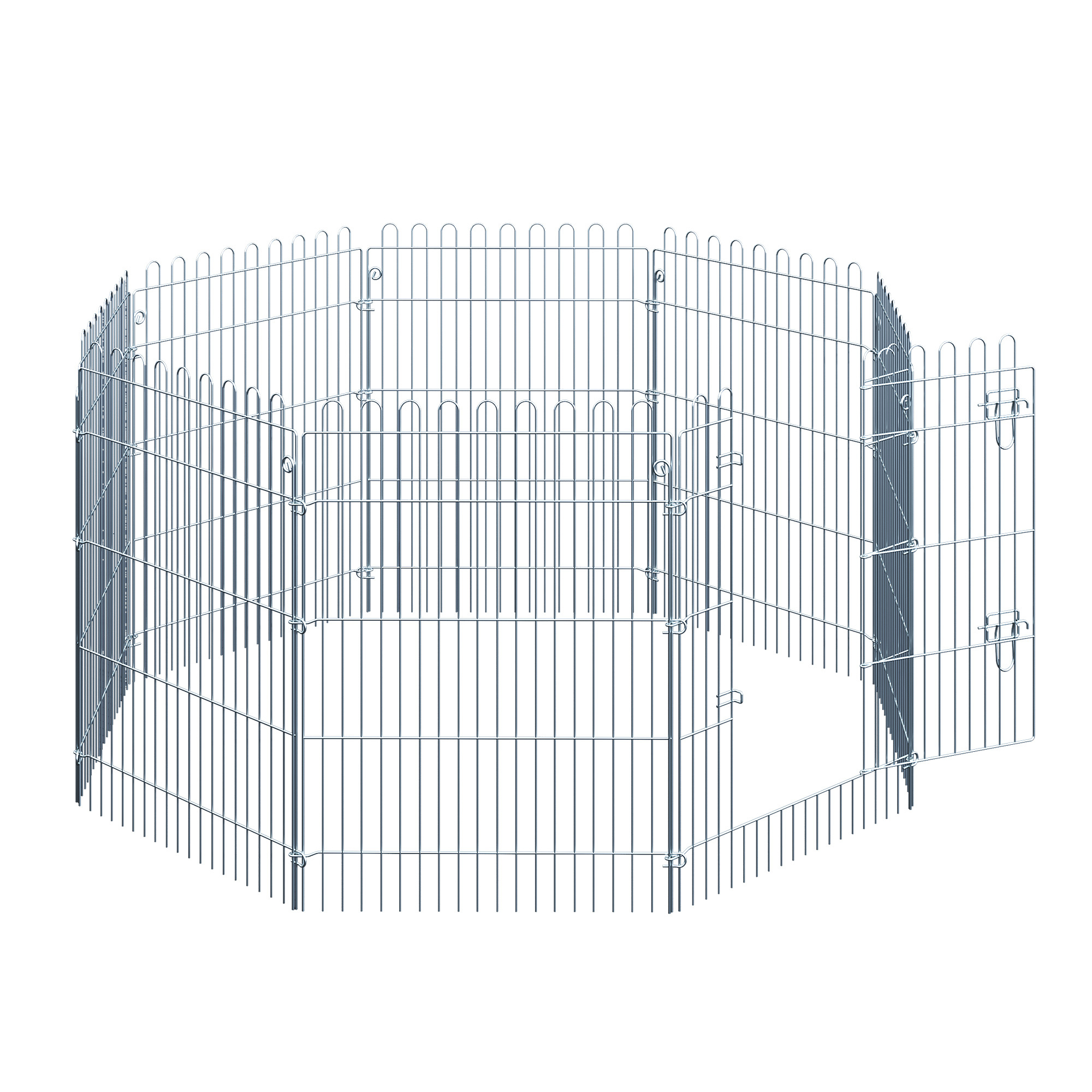 Freilaufgehege Welpenauslauf Welpenzaun Laufstall Welpengitter für Tiere 8-teilig B63 x H91 cm