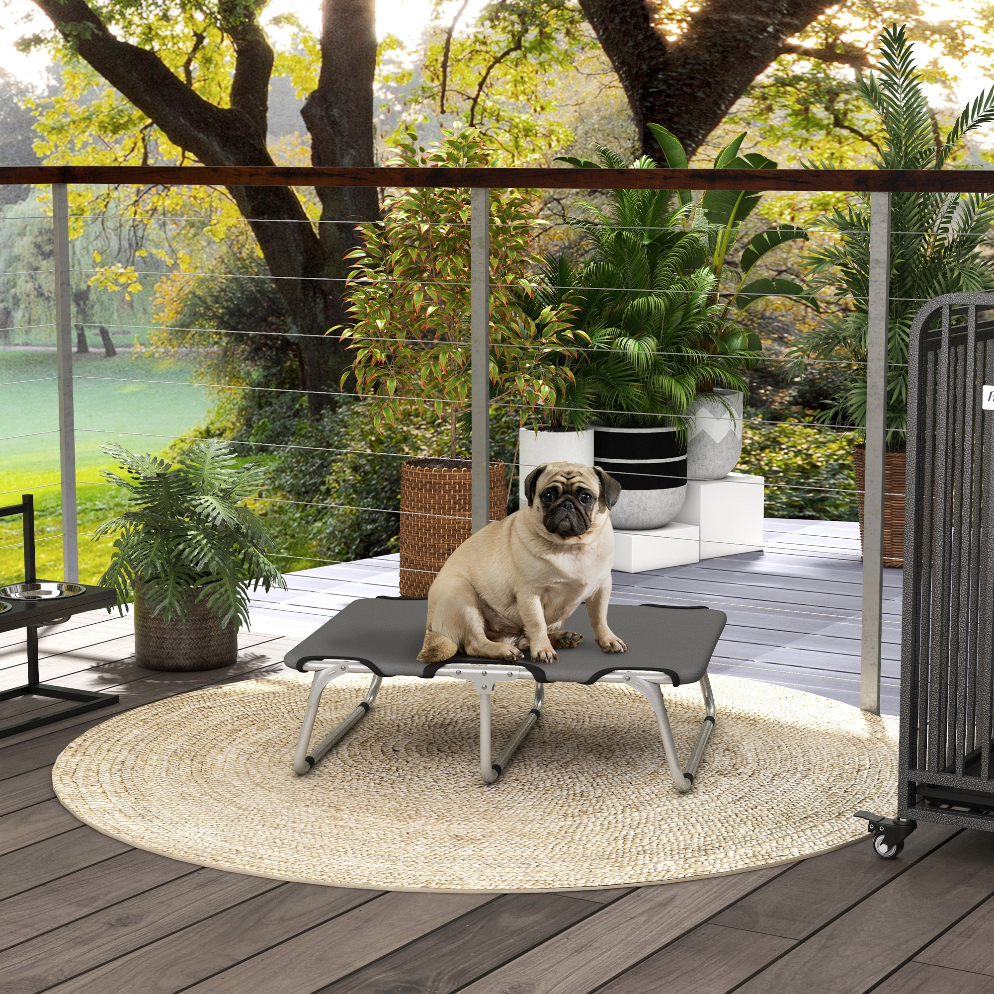 Hundebett, klappbar, robust & komfortabel, bis 10kg, 71x58x20cm, Grau