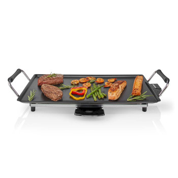 Teppanyaki-Grillplatte | 2000 W | 47,5 x 26,5 cm | Antihaftbeschichtung | Einstellbarer Thermostat | Cool-Touch-Griffe