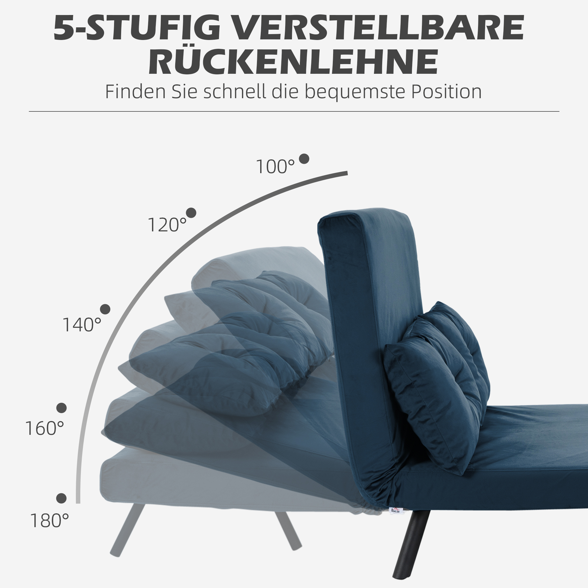 Schlafsofa 2er-Sofa Samtsofa, Schlaffunktion, inkl. 2 Kissen, Samtoptik, Natur + Blau