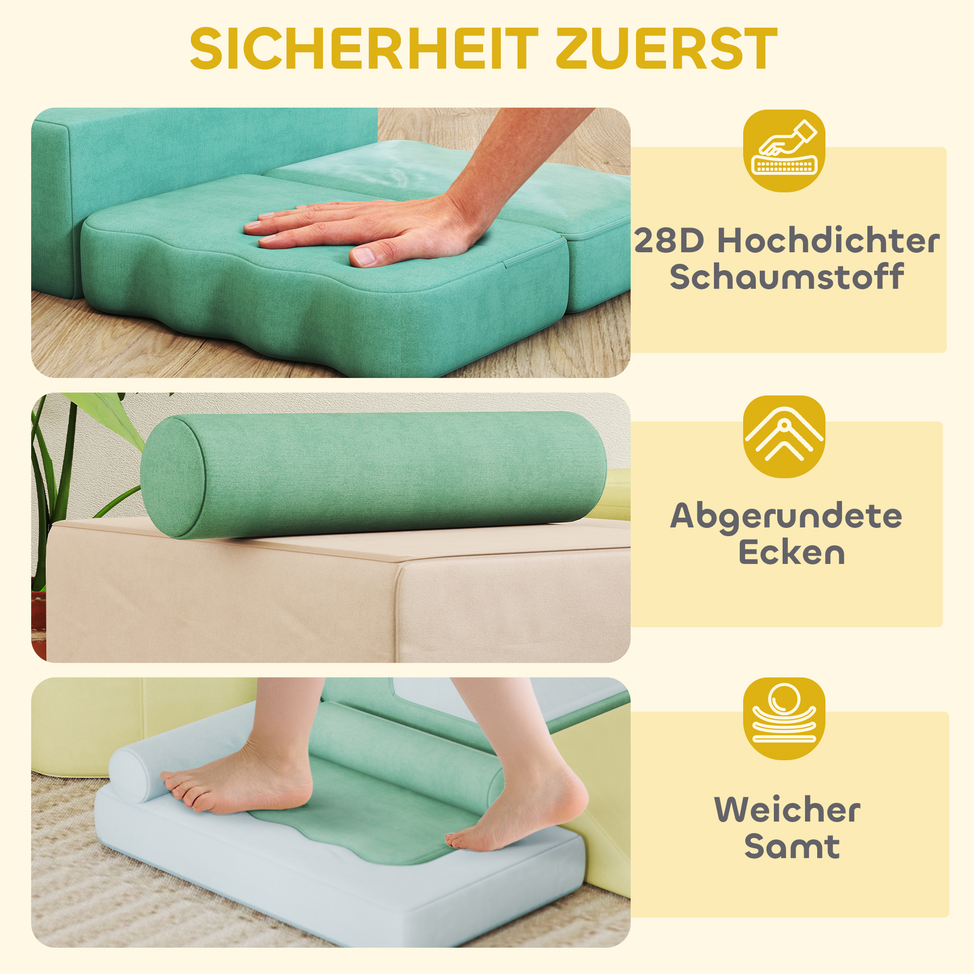 15-teiliges Softbaustein-Set, 200 Kunststoff-Bälle, Bällebad für Kleinkinder, Indoor, Schaumstoff, Bunt