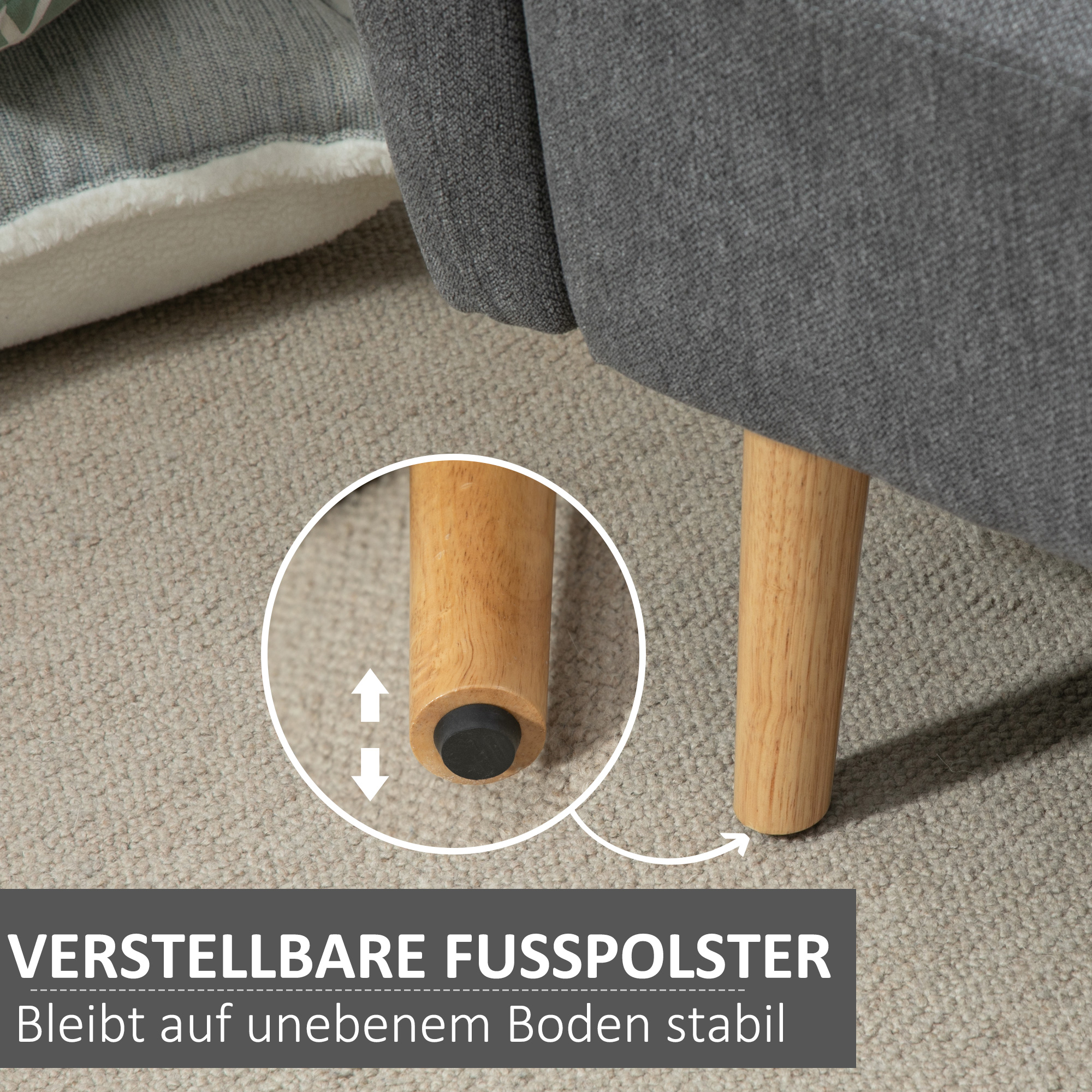 Sofa 2 Sitzer Couch mit 2 Wurfkissen, Kleine Loveseat mit Samtopik Modern Polstersofa für Wohnzimmer, Schlafzimmer, kleinen Raum, Grau 130 x 70 x 80 cm