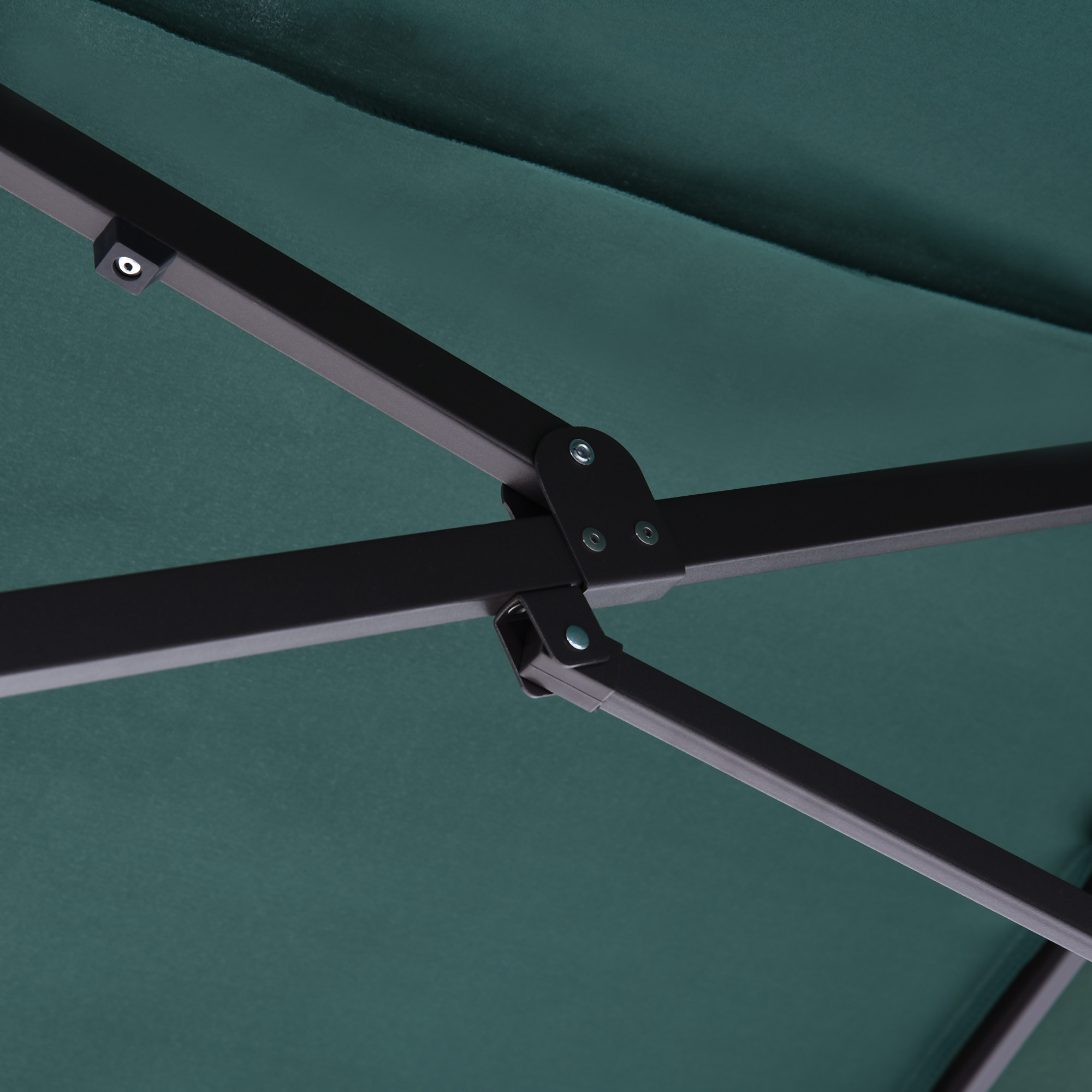 Sonnenschirm Gartenschirm Marktschirm Doppelsonnenschirm Terrassenschirm mit Handkurbel Dunkelgrün Oval 460 x 270 x 240 cm