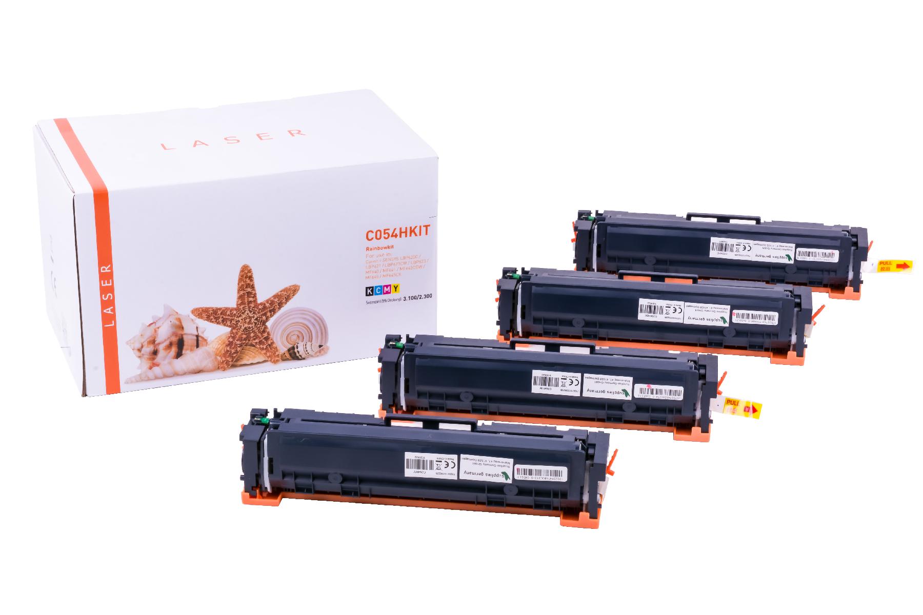 054HKIT alternativ Toner Rainbowkit für Canon / 3028/27/26/25C002 / BK3.100 / CMY2.300 Seiten