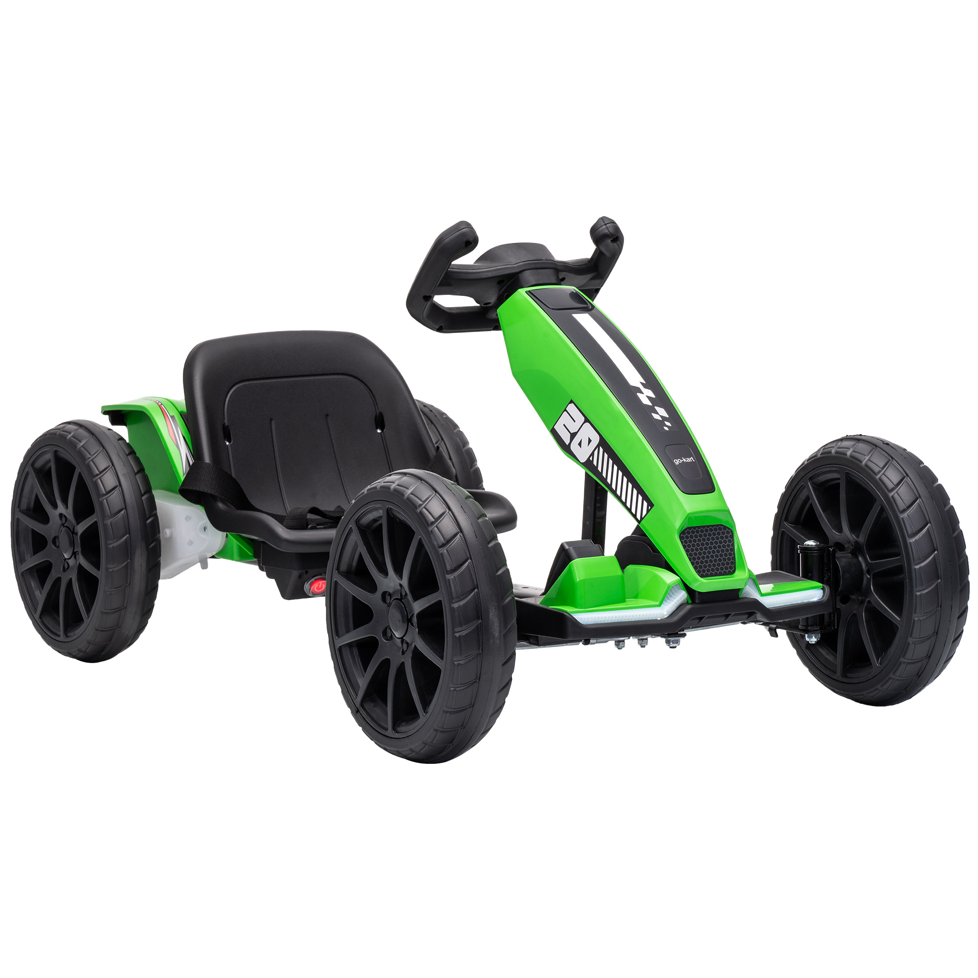 Elektro Go-Kart für Kinder 12V Gokart mit 2 Motoren, 4-fach verstellbarem Sitz Sanftanlauf EVA-Räder LED-Scheinwerfer