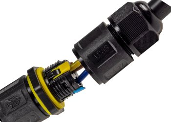Kabelverbinder 3-polig, IP68, 450V/24A, Klemmanschluss, für Kabel Ø 6-11mm