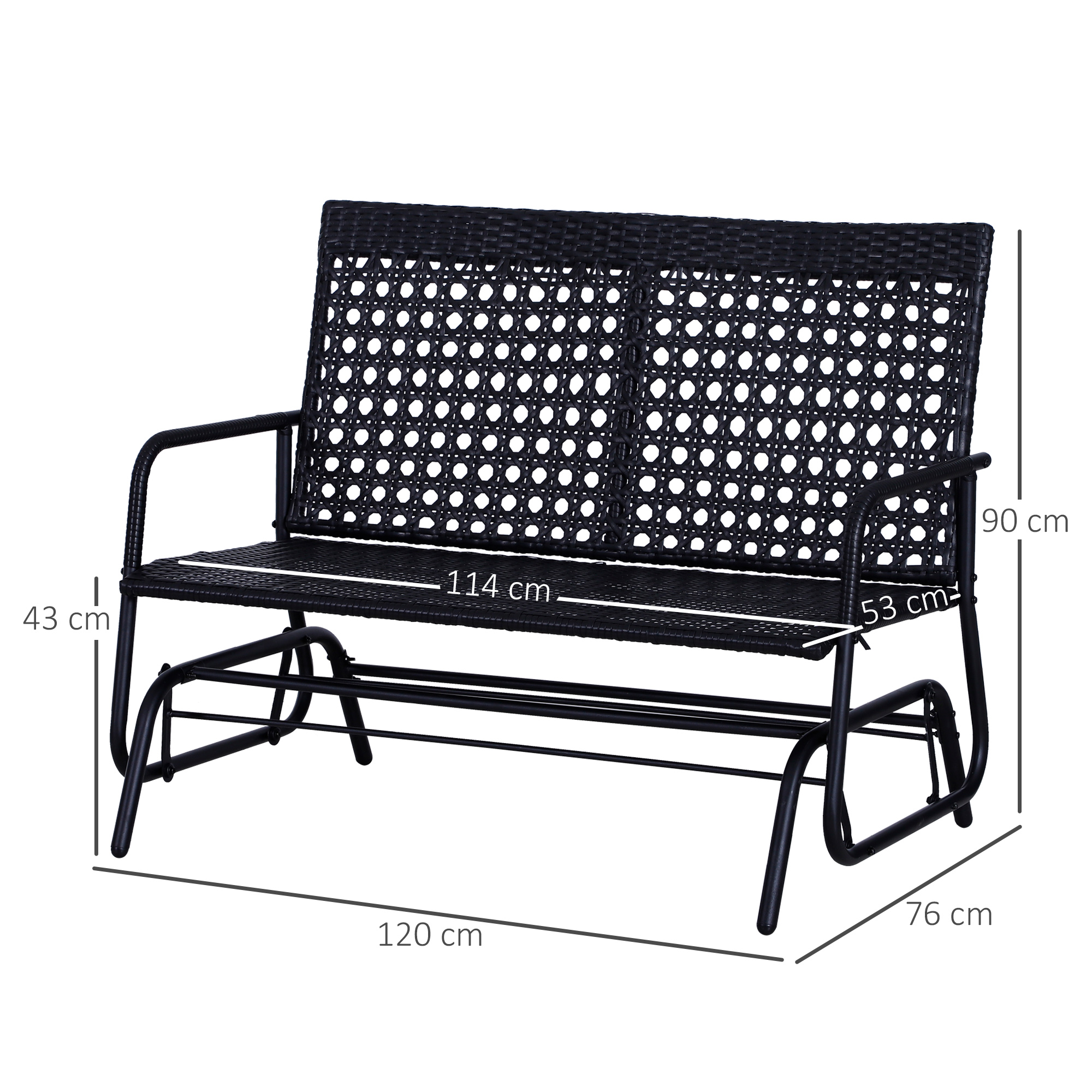 Schaukelbank Gartenschaukel Gartenbank Sitzbank Schaukel 2-Sitzer Polyrattan