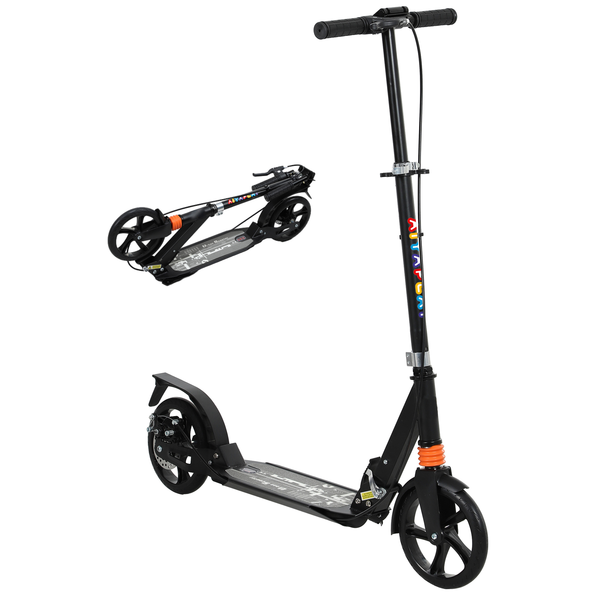 Roller Kinder Scooter mit verstellbaren Griffen klappbarer Kinderroller für Kinder 6-12 Jahre 94 x 36 x 88-103cm Schwarz Roller Kinder Scooter mit verstellbaren Griffen klappbarer Kinderroller für Kinder 6-12 Jahre 94 x 36 x 88-103cm Schwarz