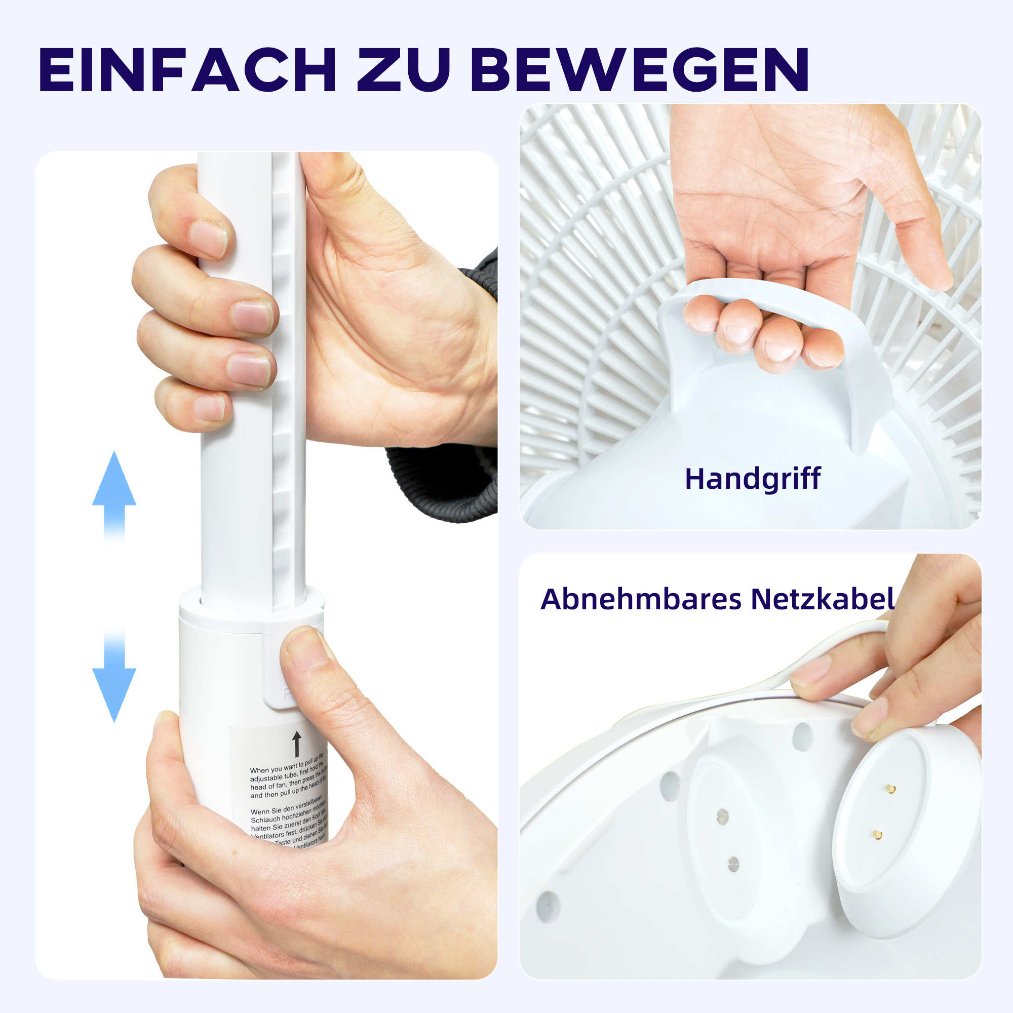 Ventilator, Klimaanlage, 3 Modi, LED-Anzeige, schwenkbar, Kunststoff, Weiß
