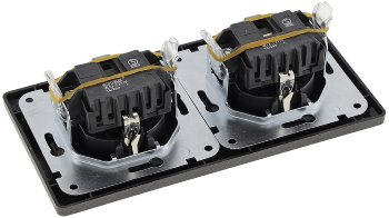 MILOS Set 2 Steckdosen + 2-fach Rahmen, 250V~/ 16A, Steckanschluss, Anthrazit