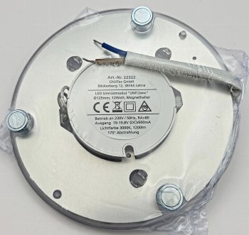 LED Umrüstmodul "UM12ww" für Leuchten, Ø125mm, 12W, 1200lm, 3000K, Magnethalter