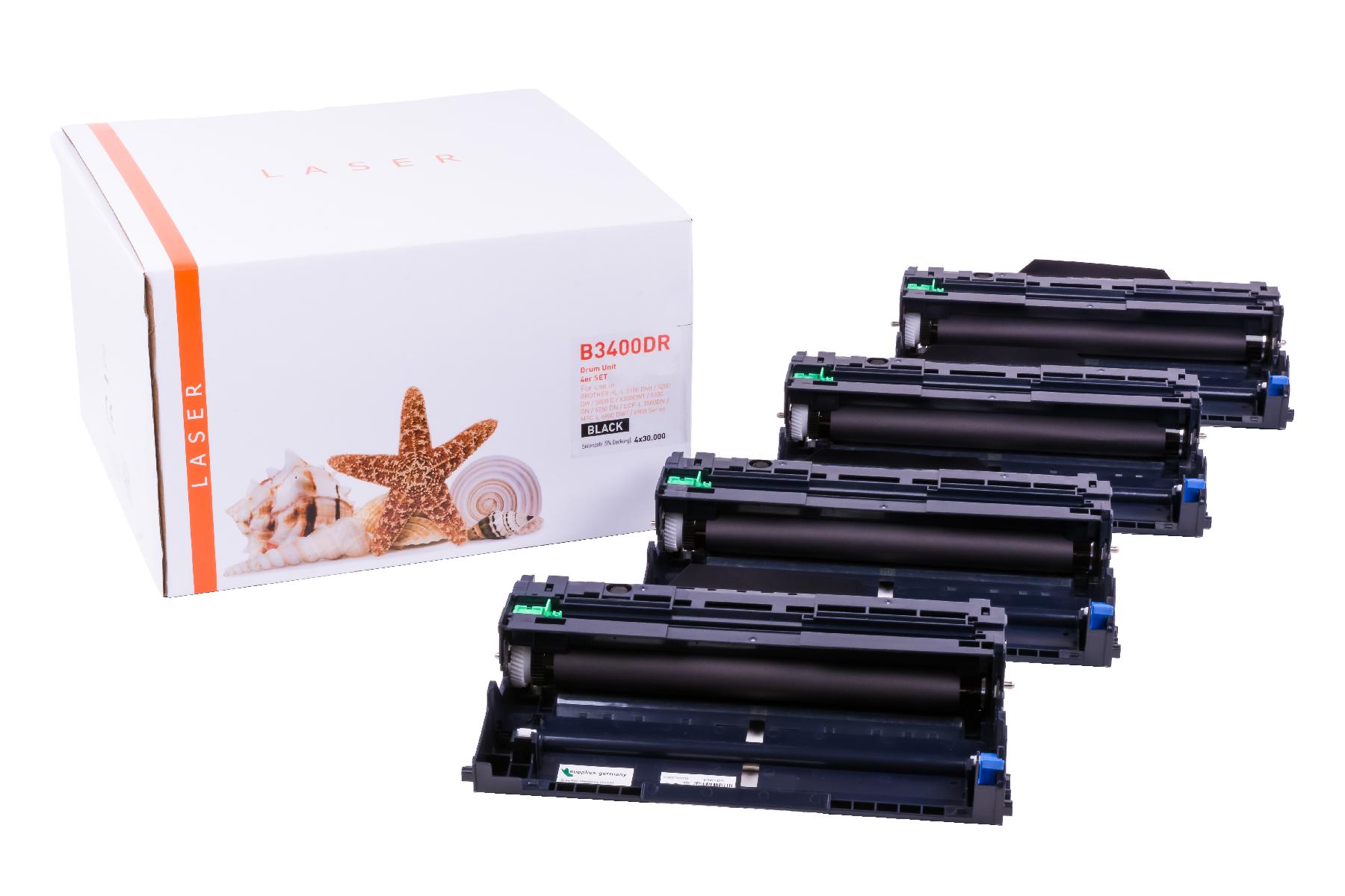 4er Set DR3400 alternativ Trommel für Brother / DR3400 / 4x30.000 Seiten 4er Set DR3400 alternativ Trommel für Brother / DR3400 / 4x30.000 Seiten