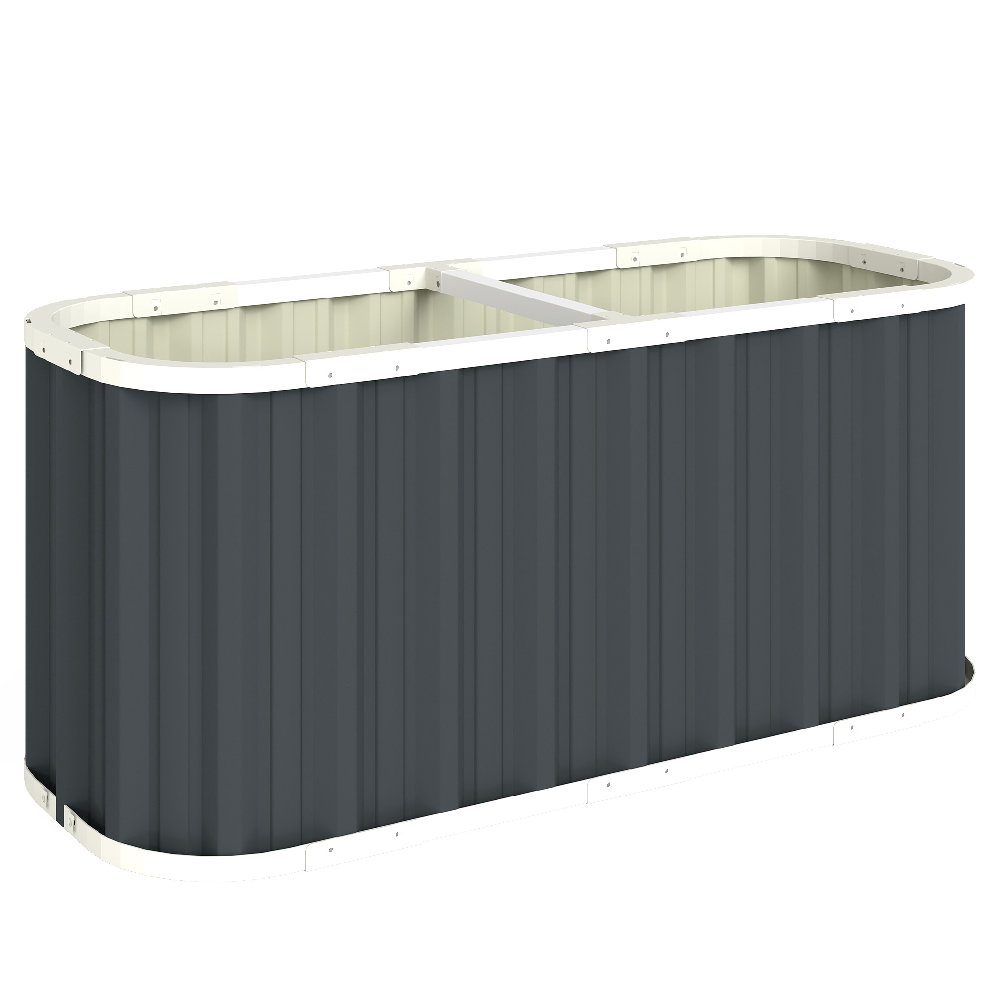 Hochbeet Metall 136 x 53 x 61 cm Tief Gartenbeet mit Schutzkanten Pflanzenetiketten Handschuhe Offenem Boden