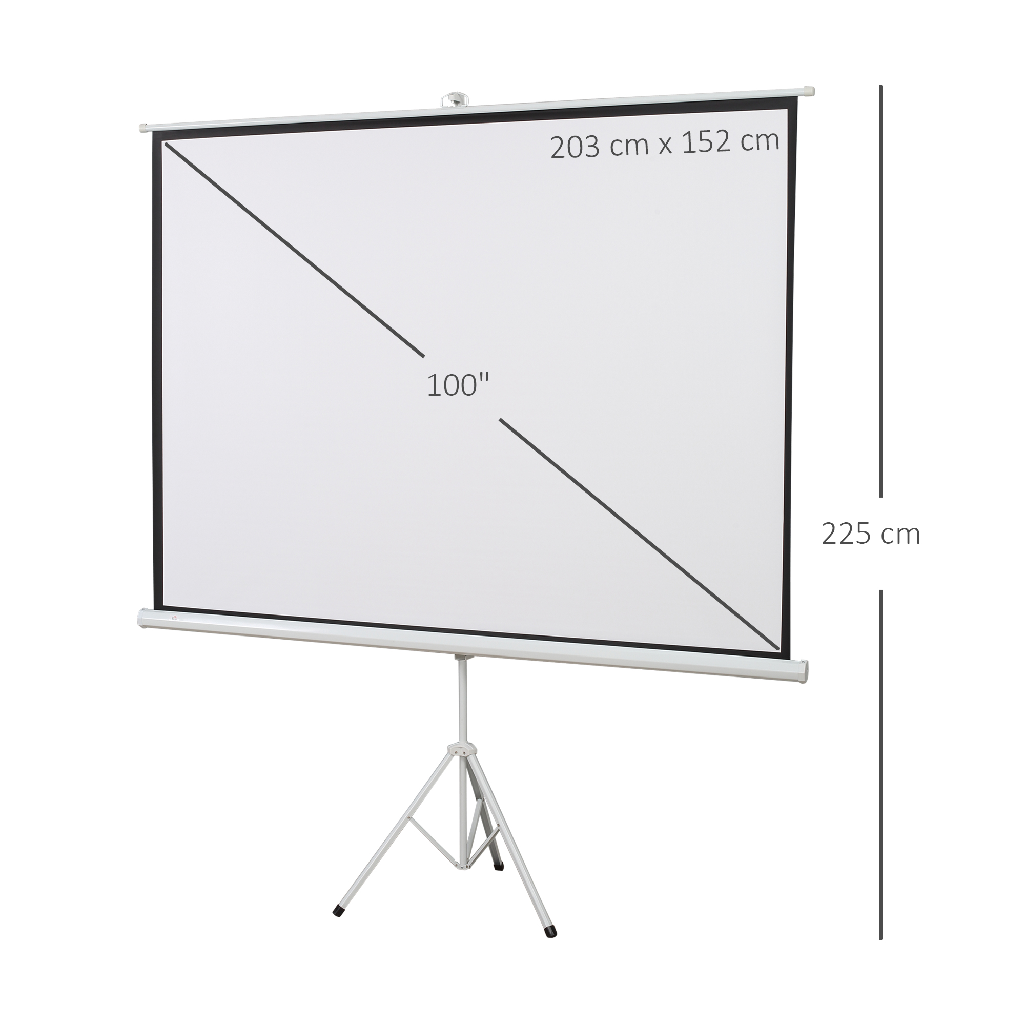 Projektionsleinwand im 4:3-Format, Kinoleinwand, Präsentationsfläche für Zuhause oder Büro, Weiß