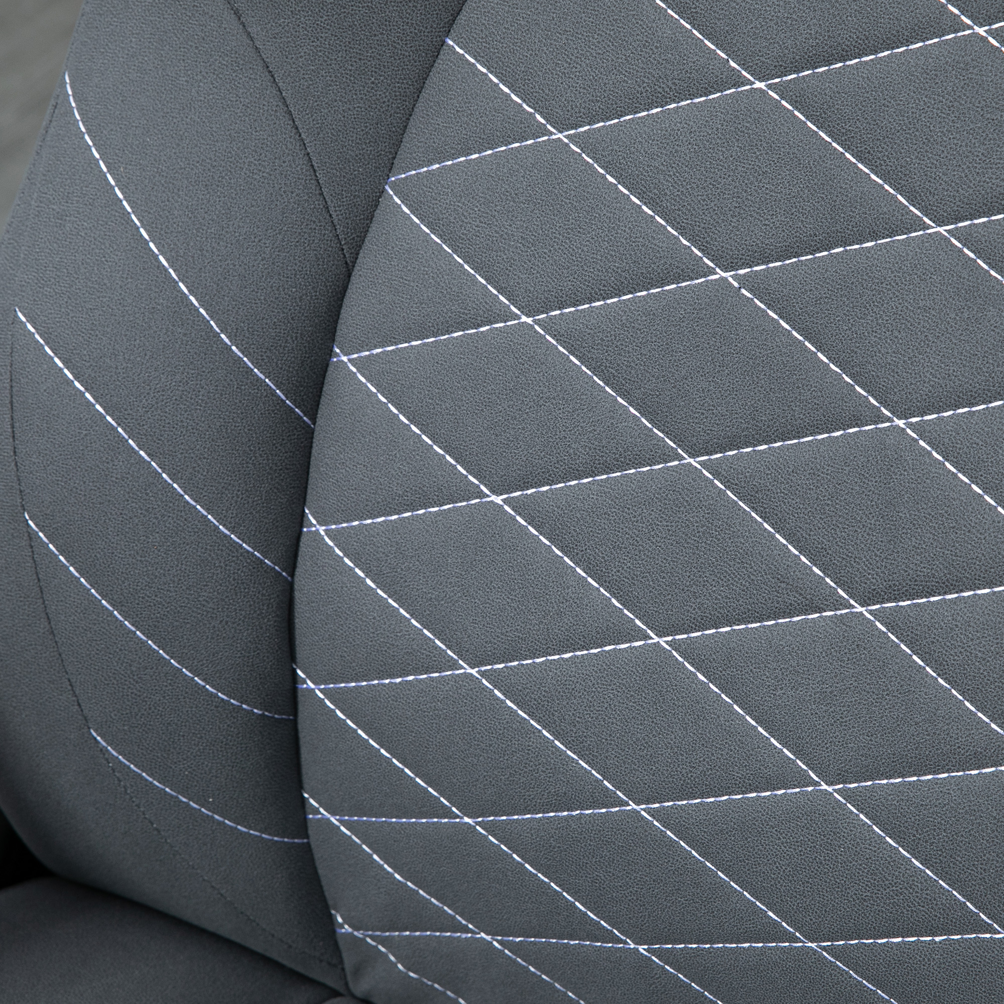 Bürostuhl mit Rückenlehne, höhenverstellbar, klappbare Armlehnen, Wippfunktion, dunkelgrau