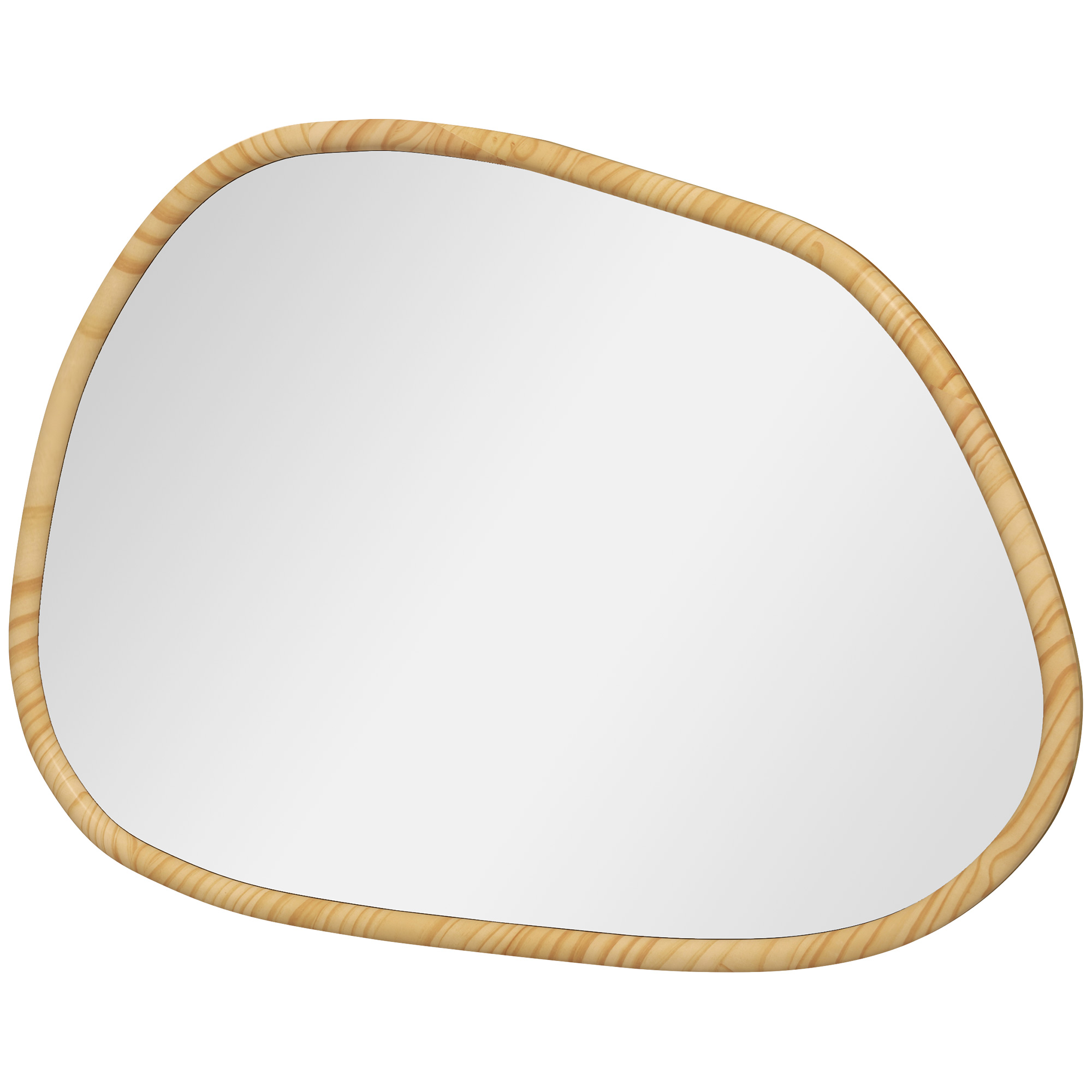 Wandspiegel Dekospiegel Spiegel, Vintage-Design, 80 cm x 2,1 cm x 60 cm, Massivholz, Natur