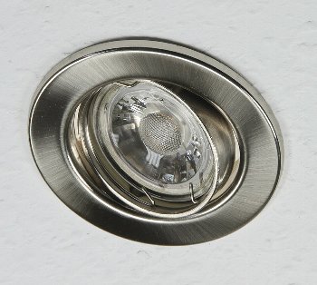 Decken-Einbaustrahler "SR90" chrom-matt - schwenkbar, Ø 88mm, für 50mm Lampen Decken-Einbaustrahler "SR90" chrom-matt - schwenkbar, Ø 88mm, für 50mm Lampen