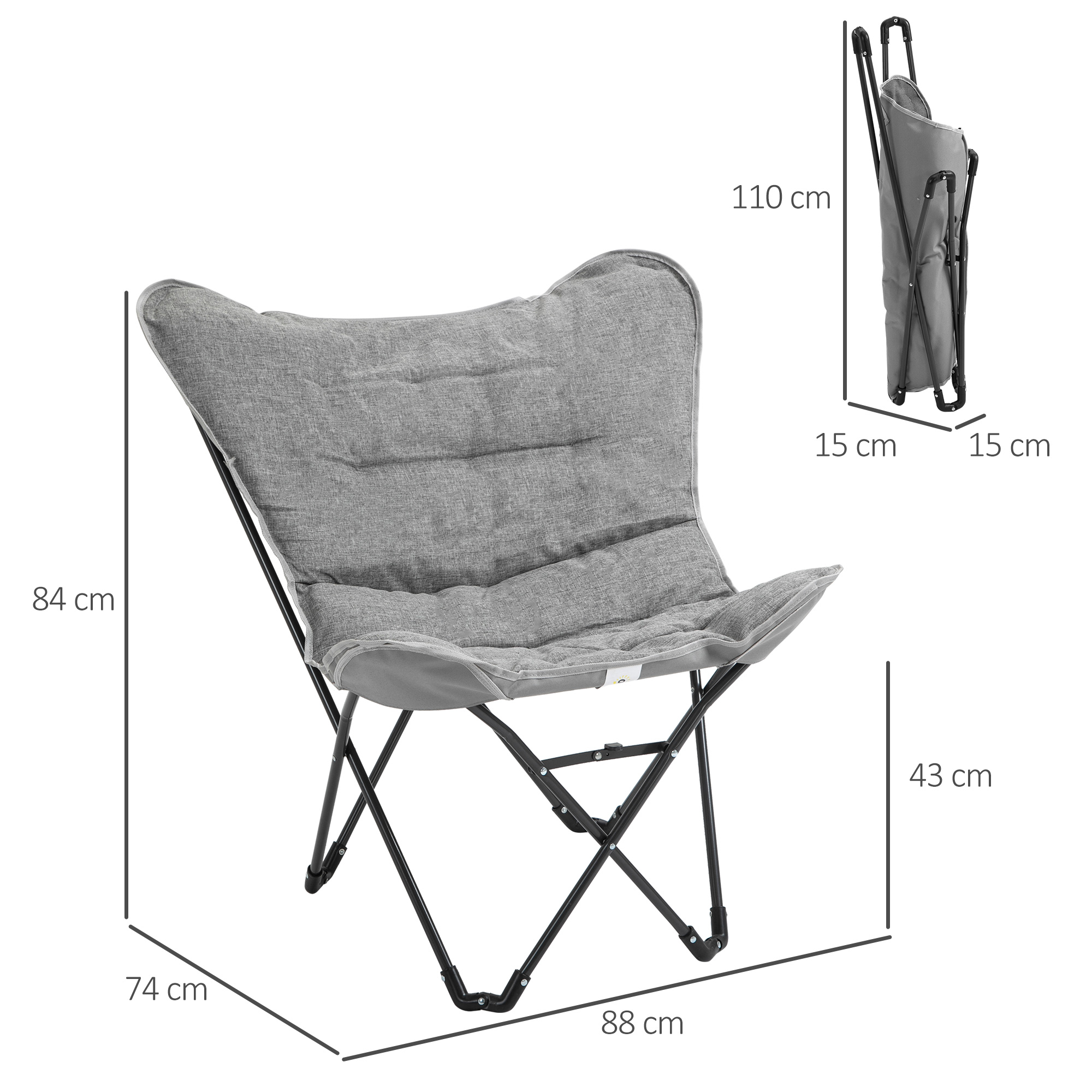 Faltstuhl faltbar Campingstuhl gepolstert Outdoor Klappstuhl bis 120kg belastbar robust Angelstuhl Gartenstuhl für Garten Camping Strand