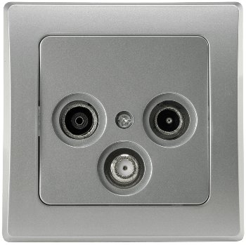 DELPHI Antennendose TV+Radio+Sat - inkl. Rahmen, UP, silber DELPHI Antennendose TV+Radio+Sat - inkl. Rahmen, UP, silber