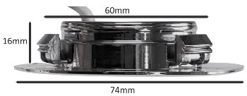 LED-Einbauleuchte "EBL-HV65si", silber, 230V, 2W, 4000K, 150lm, neutralweiß