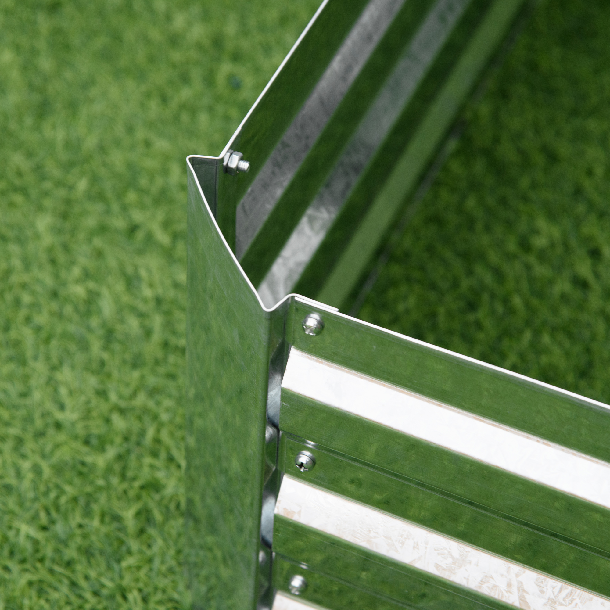 Hochbeet aus verzinktem Stahl Gartenbeet Pflanzkasten für Garten Blumenkasten Blumenkübel Silber 120 x 90 x 30 cm